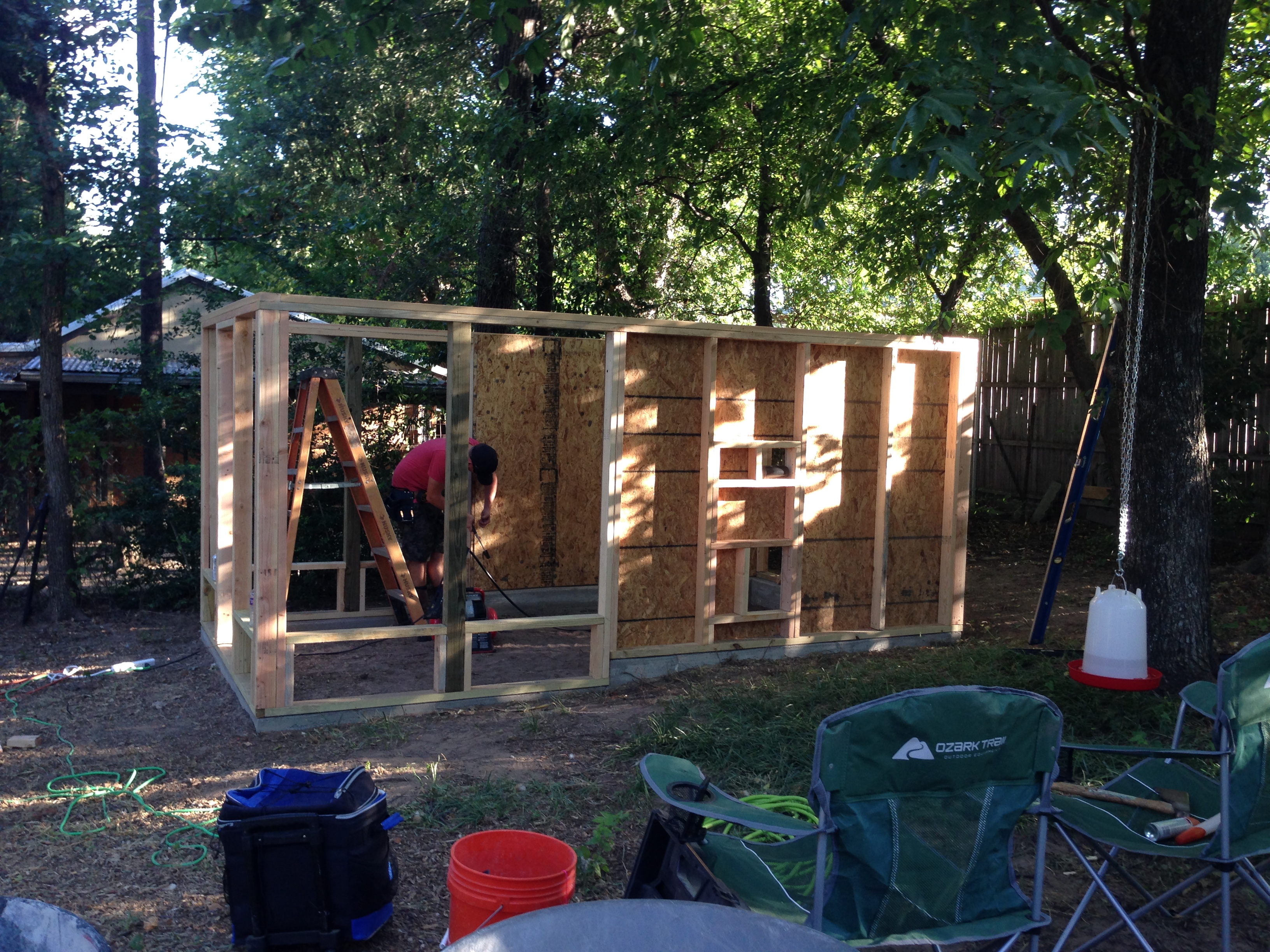 Putting up the interior walls 7/17/15