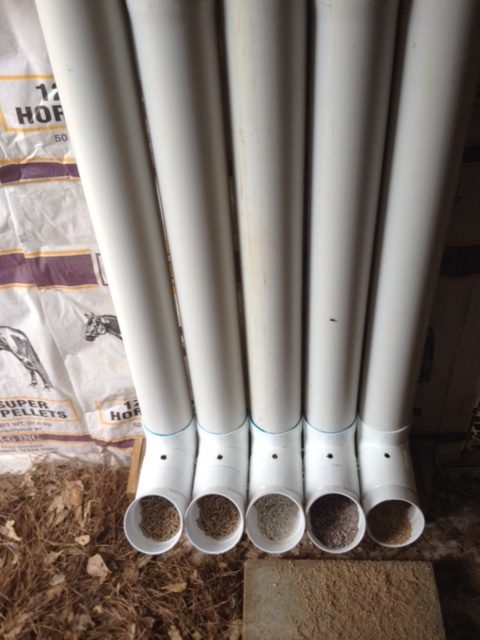 PVC pipe feeders upclose