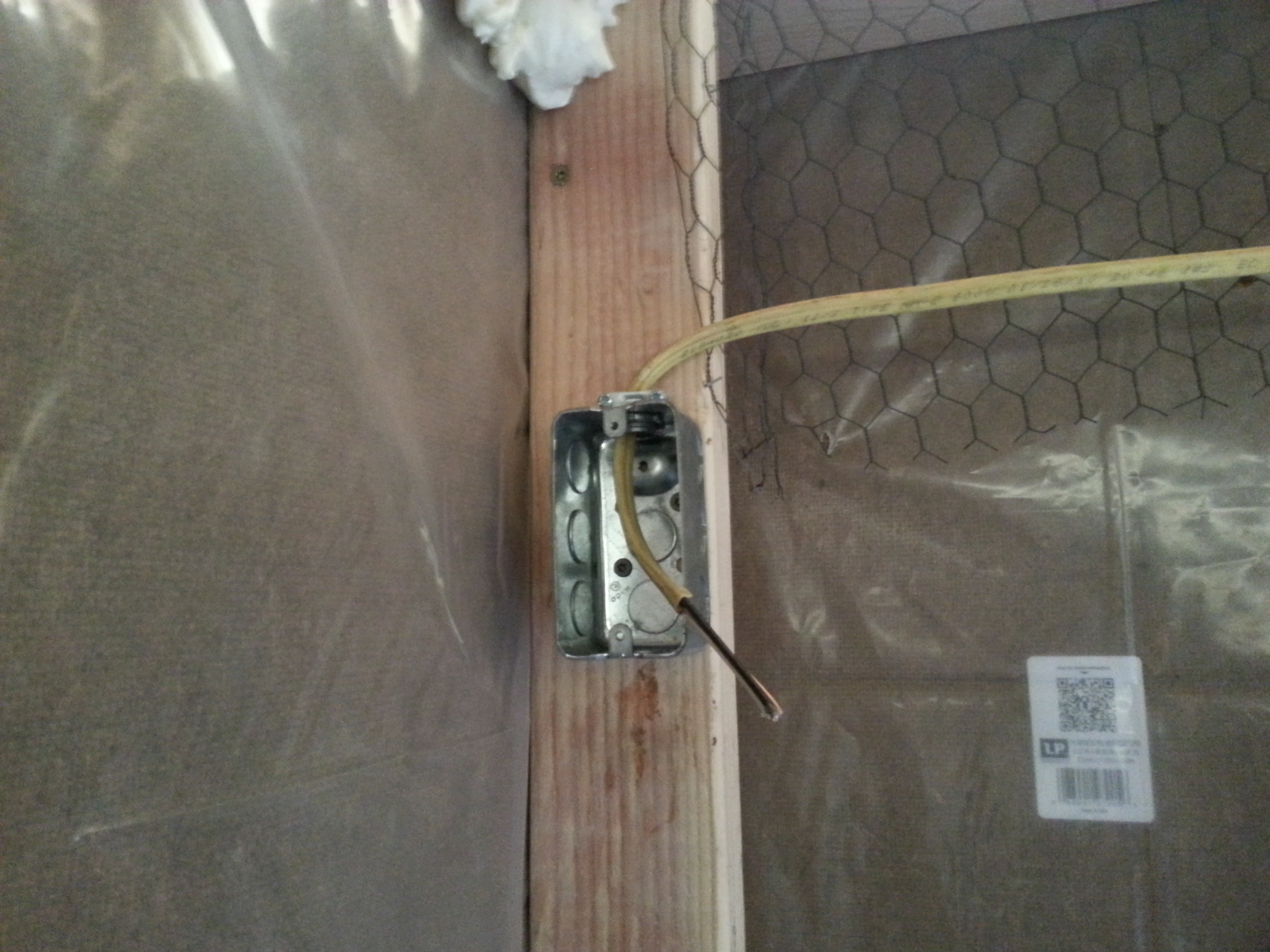 Ran electric to the coop. Using 12 gauge wiring.