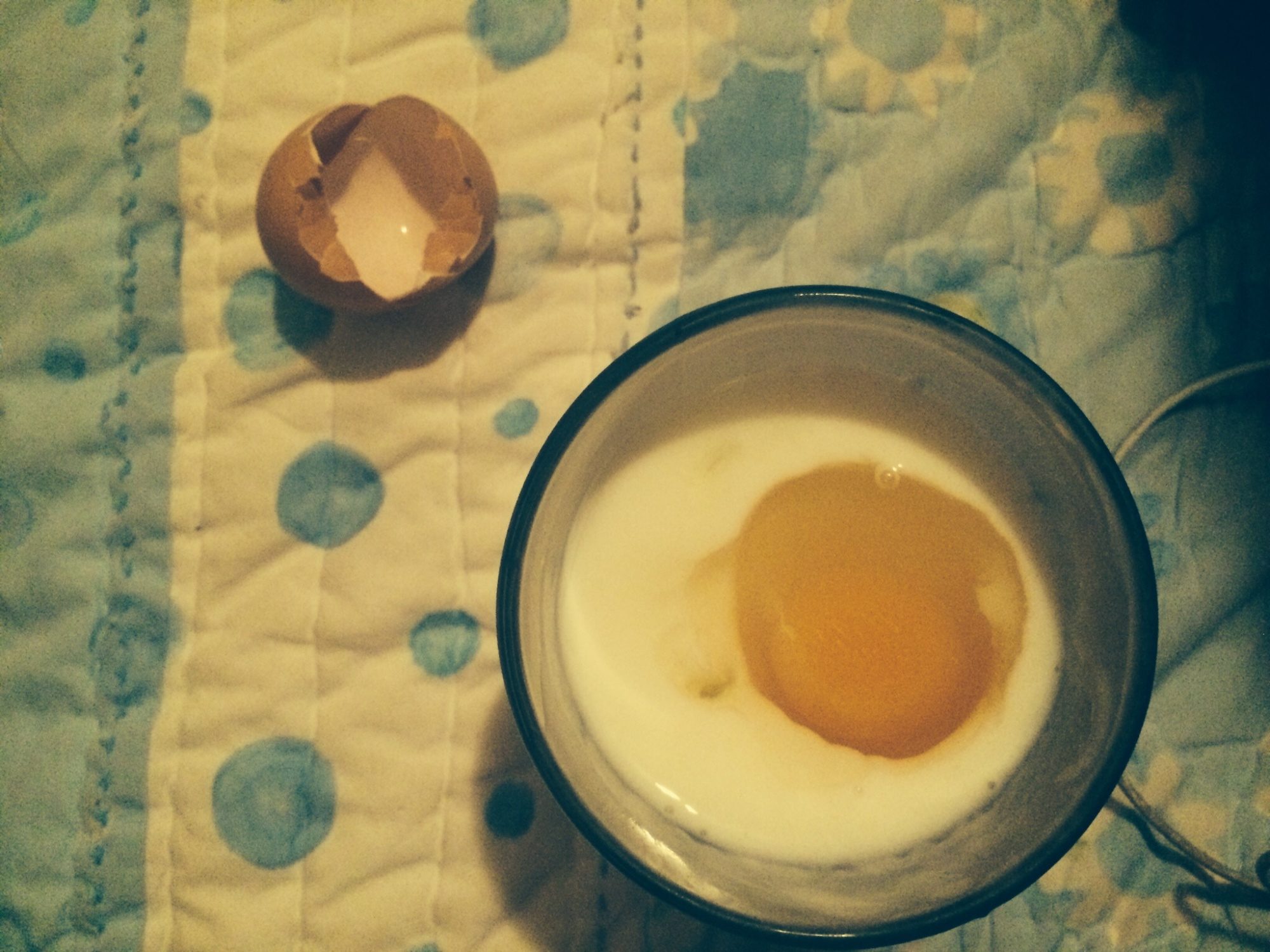 Raw buff Orpington's egg w raw cow milk. A nutritional boost!
