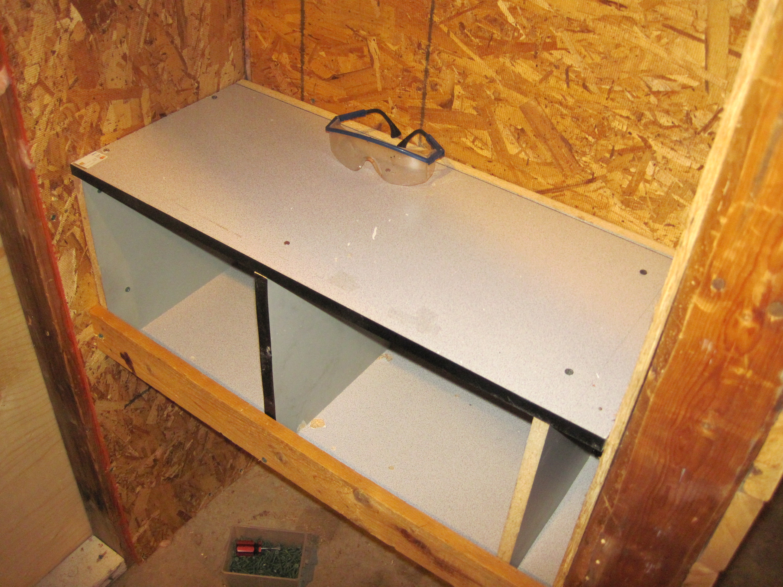 re-purposed  nesting boxes