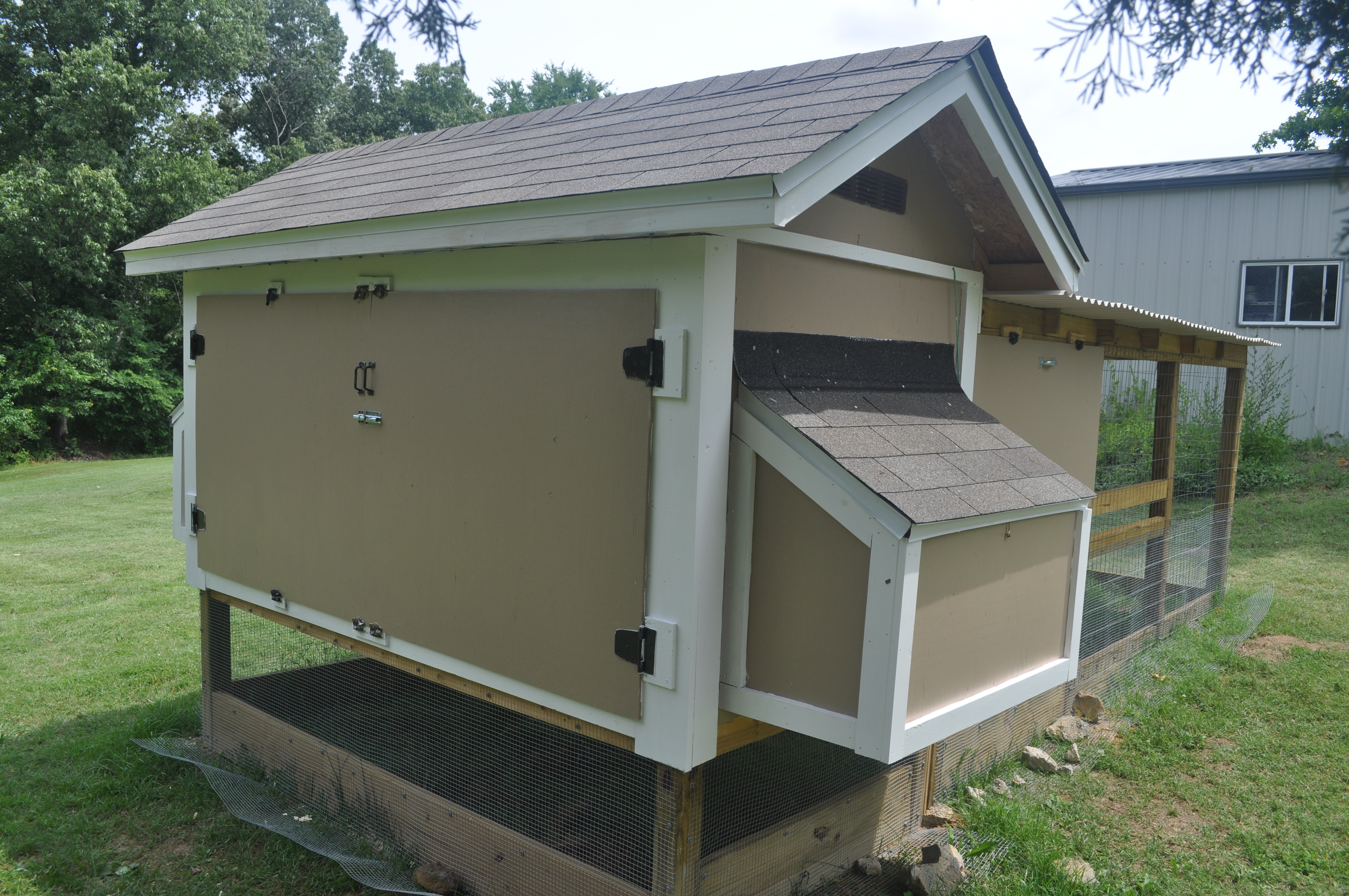 Rear view of coop