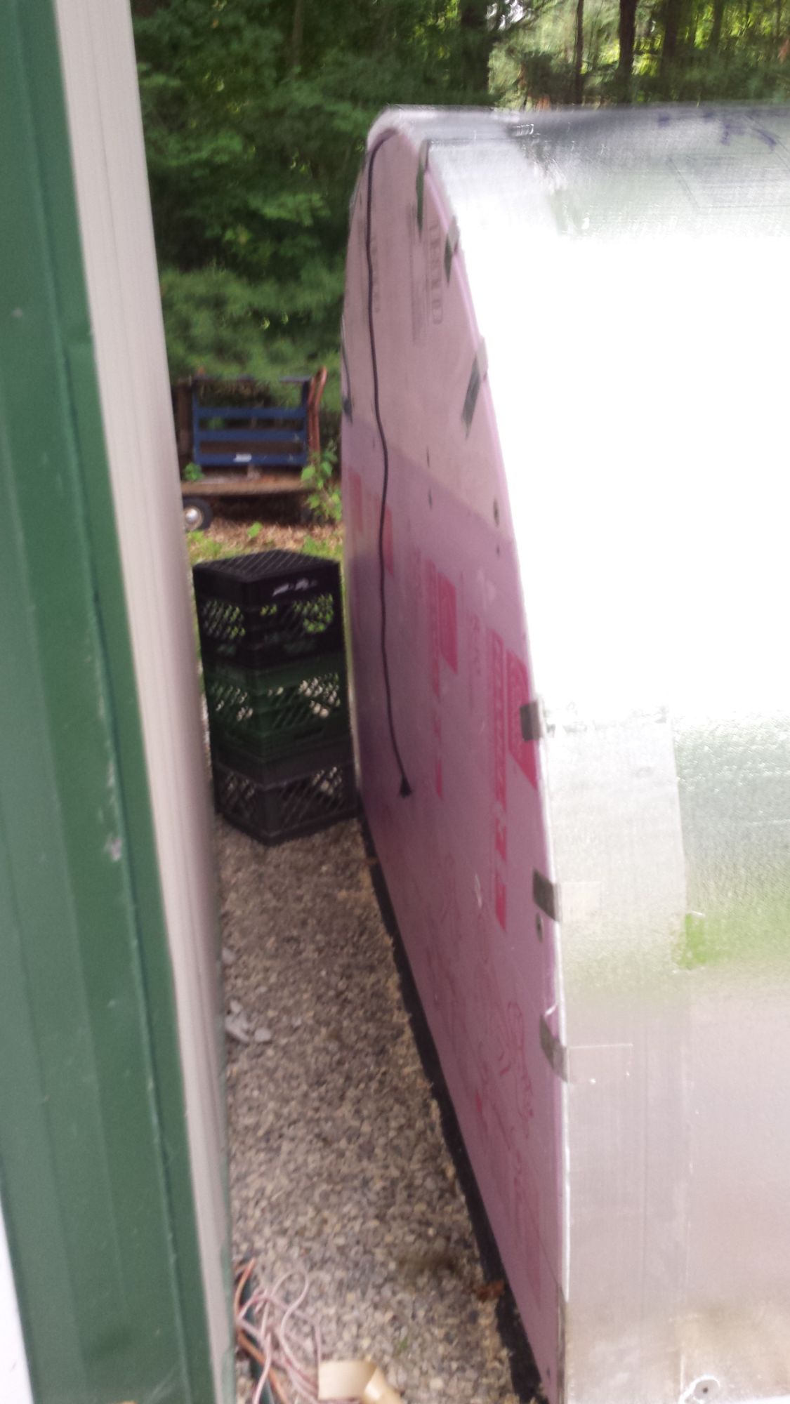rear wall insulated with 2" pink extruded polystyrene foam board