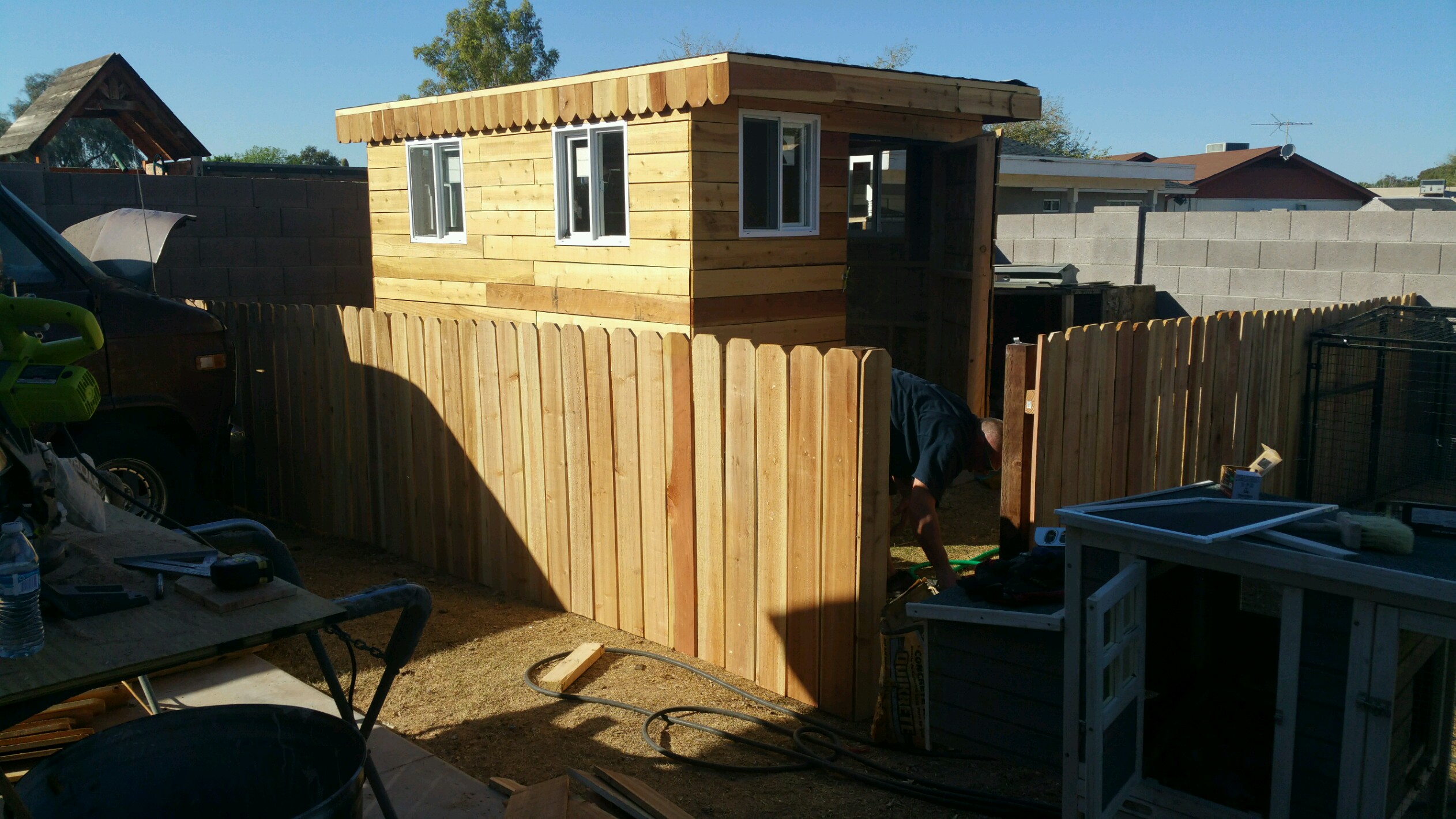 redwood/cedar fence