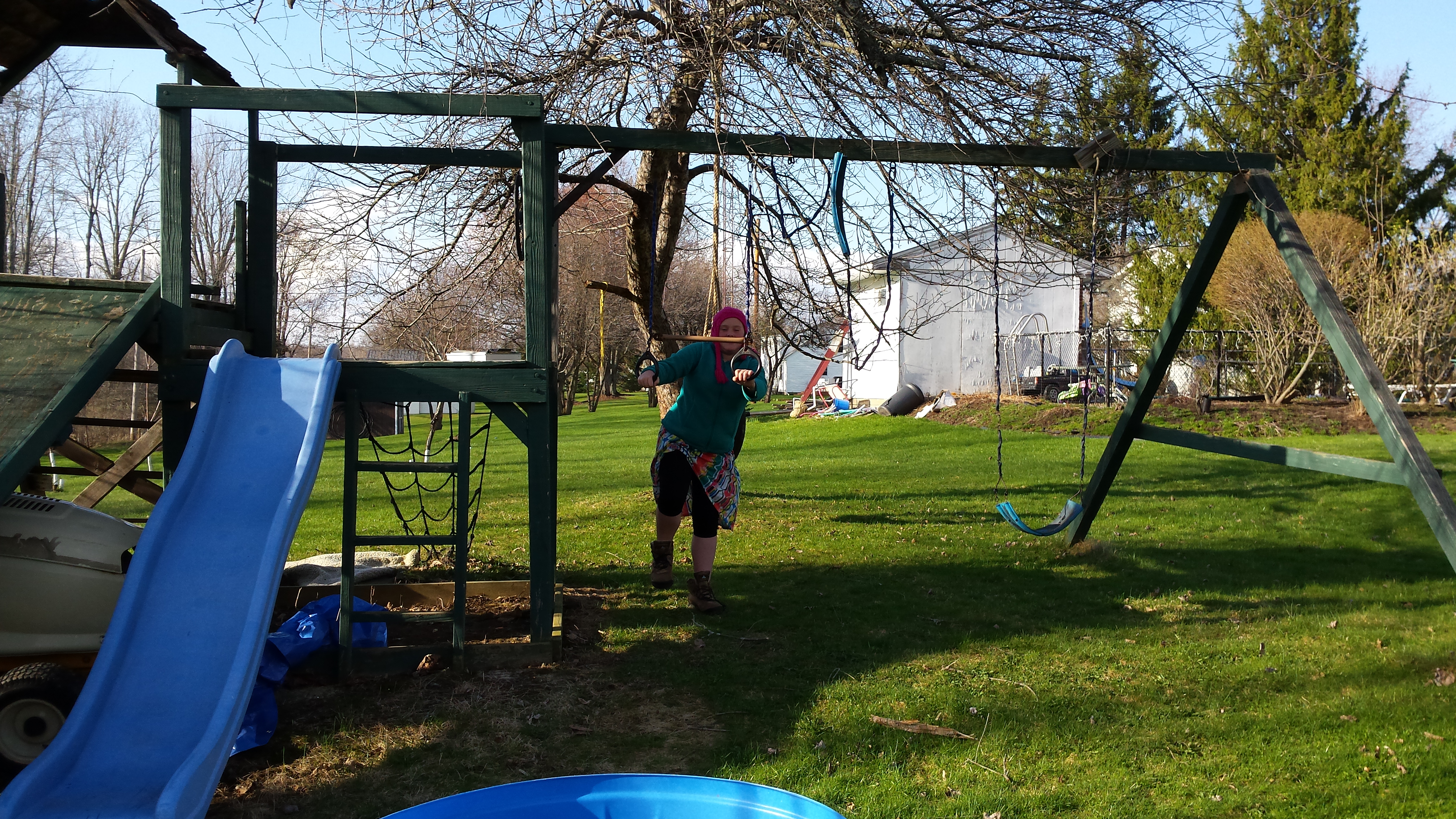 Repurposed an old playground set