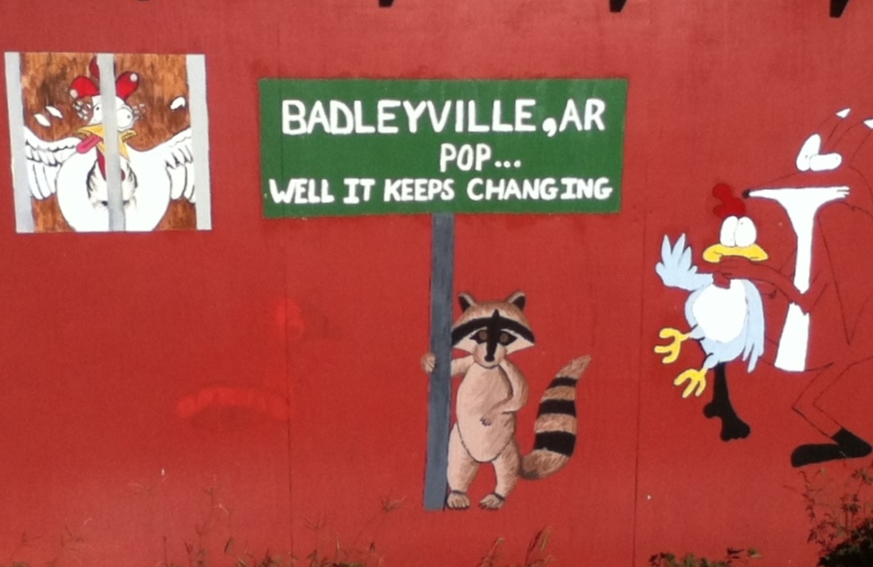 Roadside view of "Servin Time Saloon"
