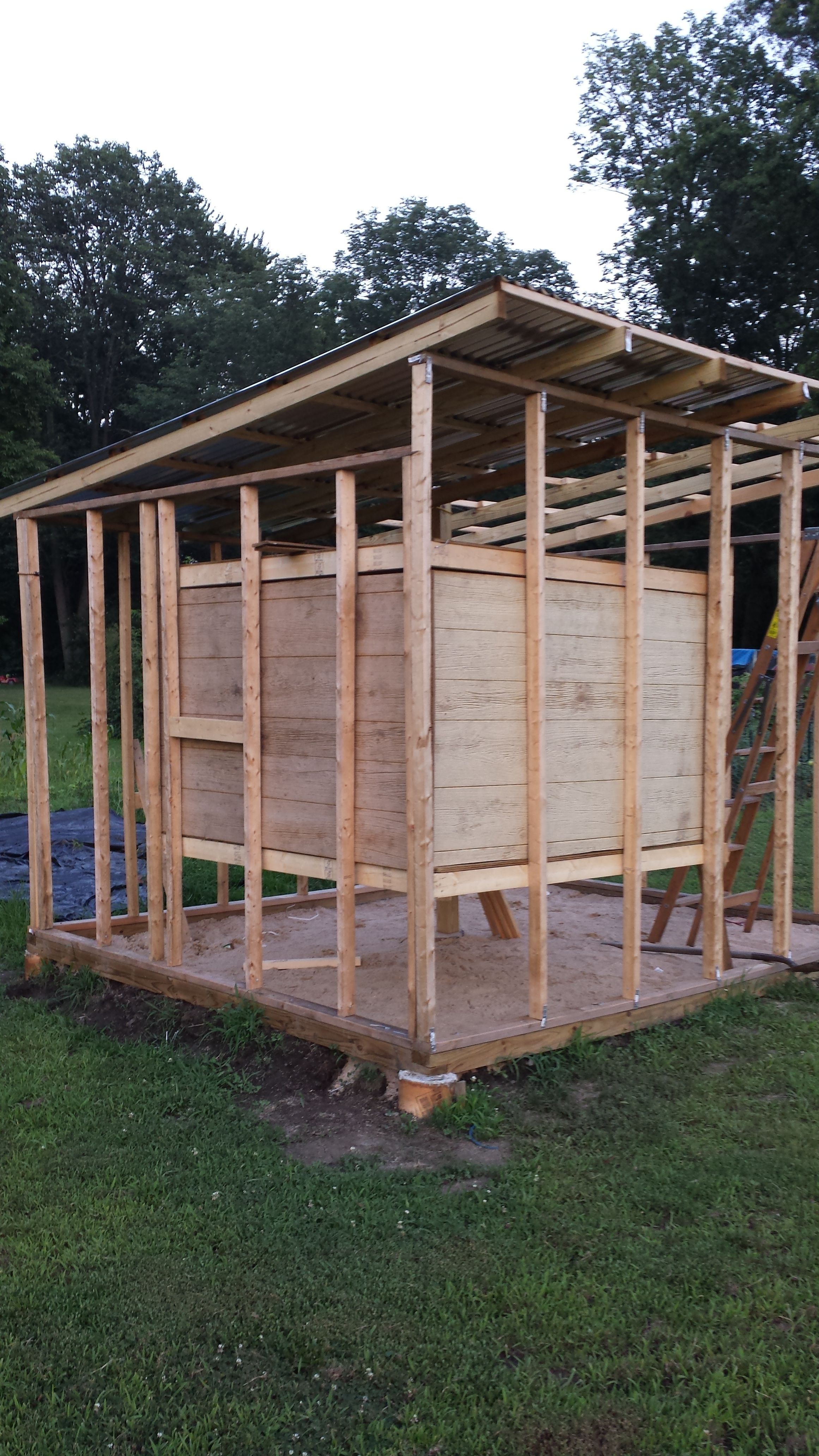 Roof panels in place