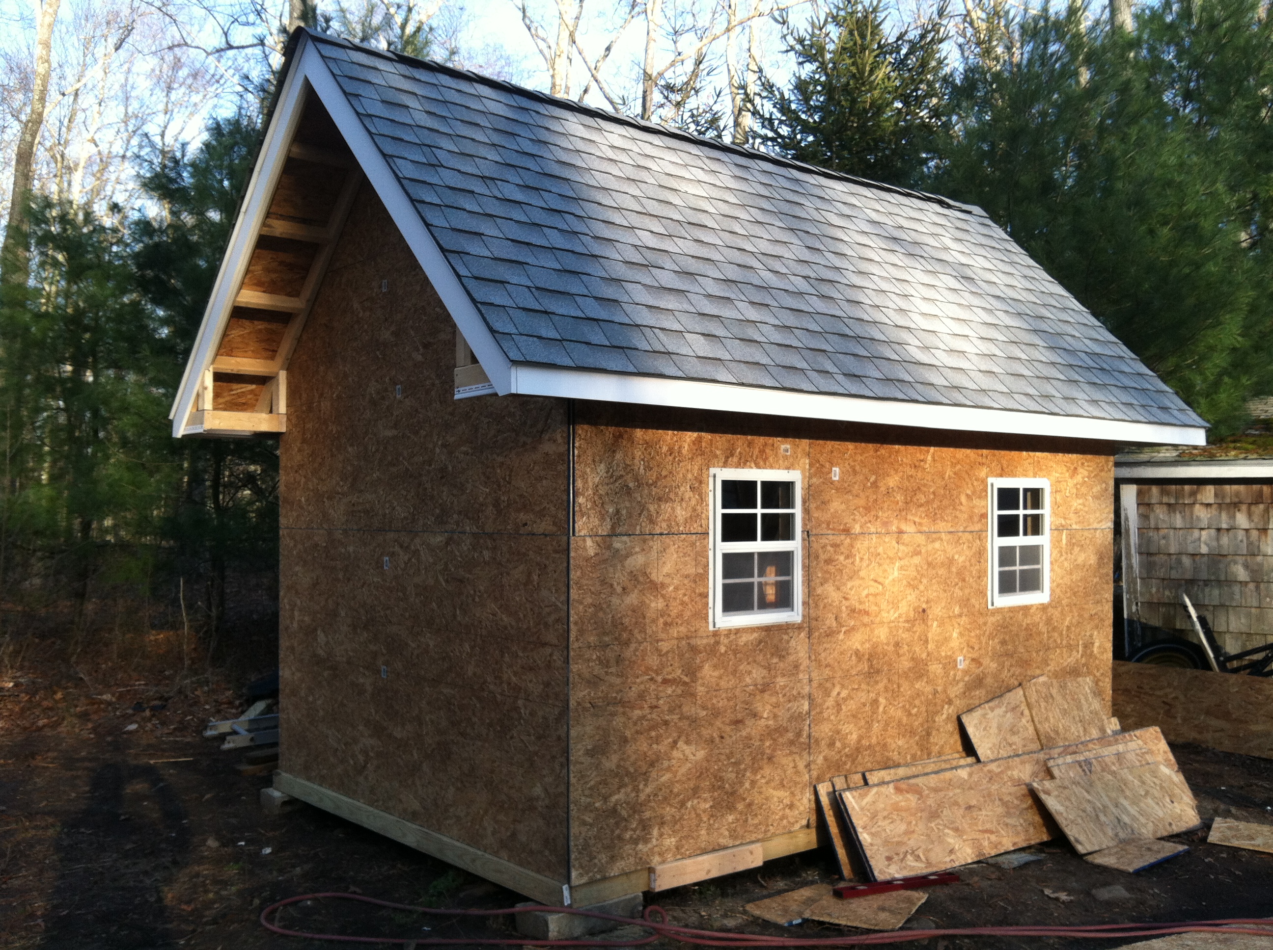 roof shingled and windows in