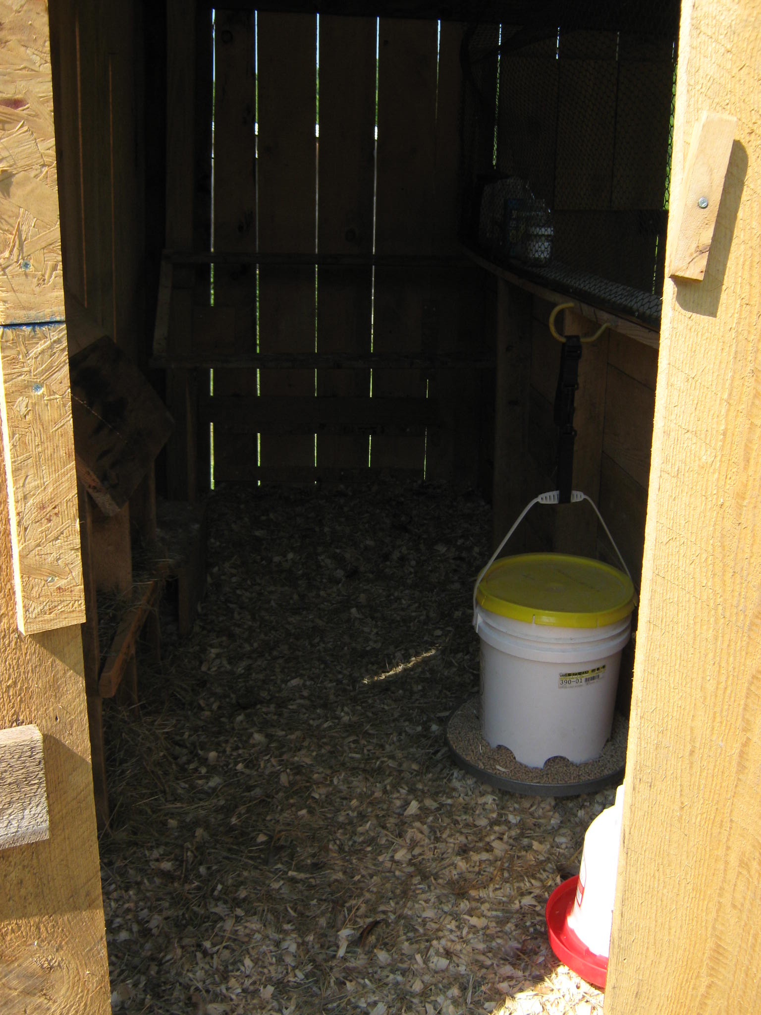 roost and cleanout door in the back