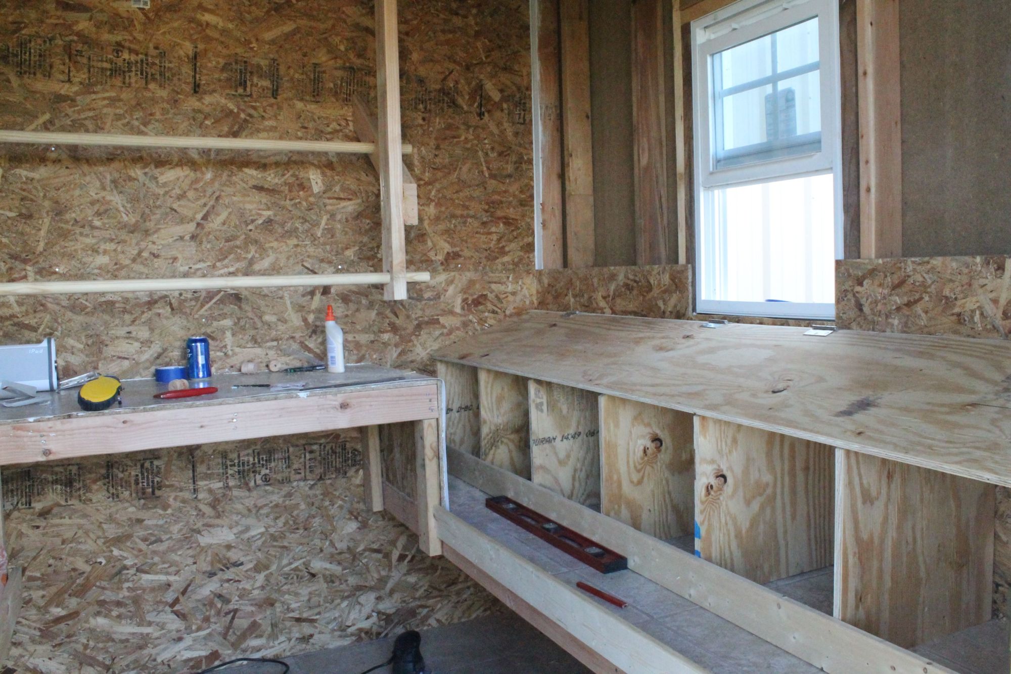 Roost and nesting boxes.