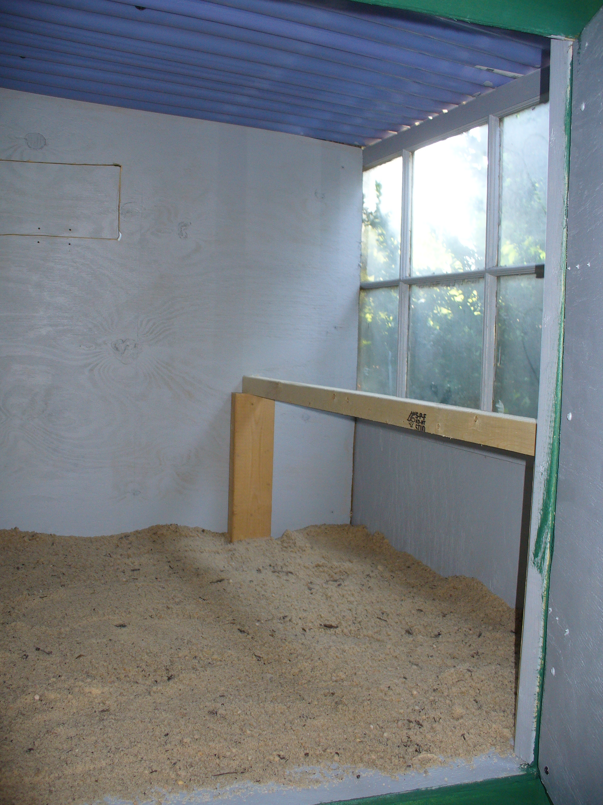Roost bar in our coop-with-a-view