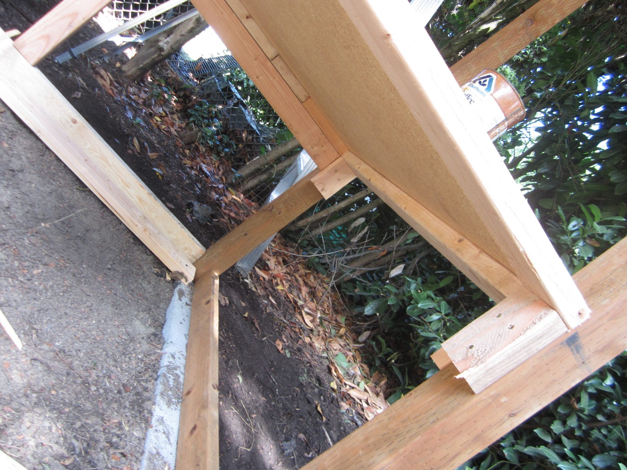 Roost/inner coop floor. We made sure to have it up off the ground to help regulate temperature and for ease of cleaning/access