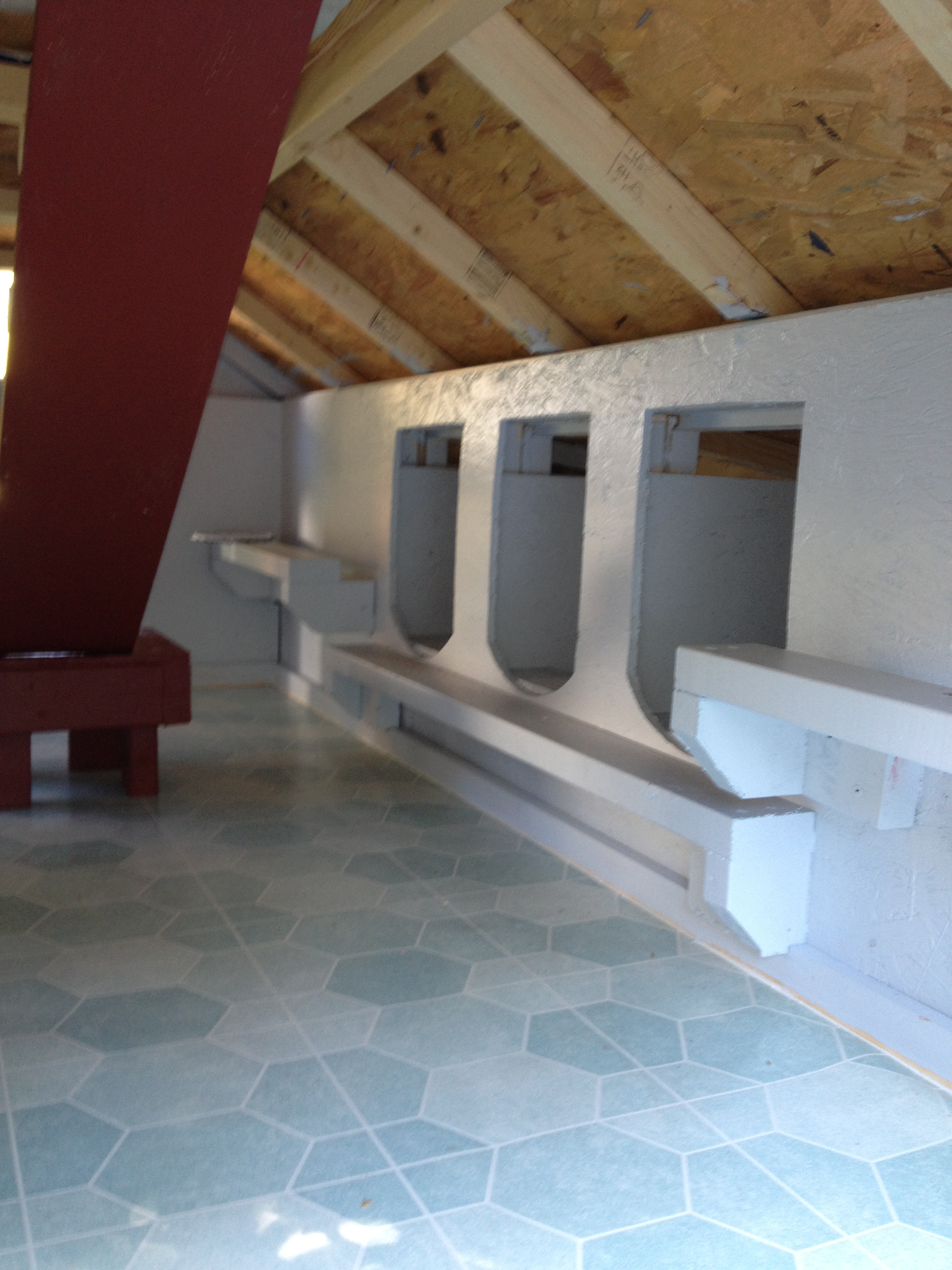 roosts and painting being completed