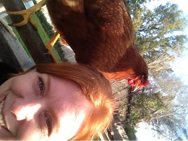 Ruby and I enjoying a spring afternoon. My she has grown!