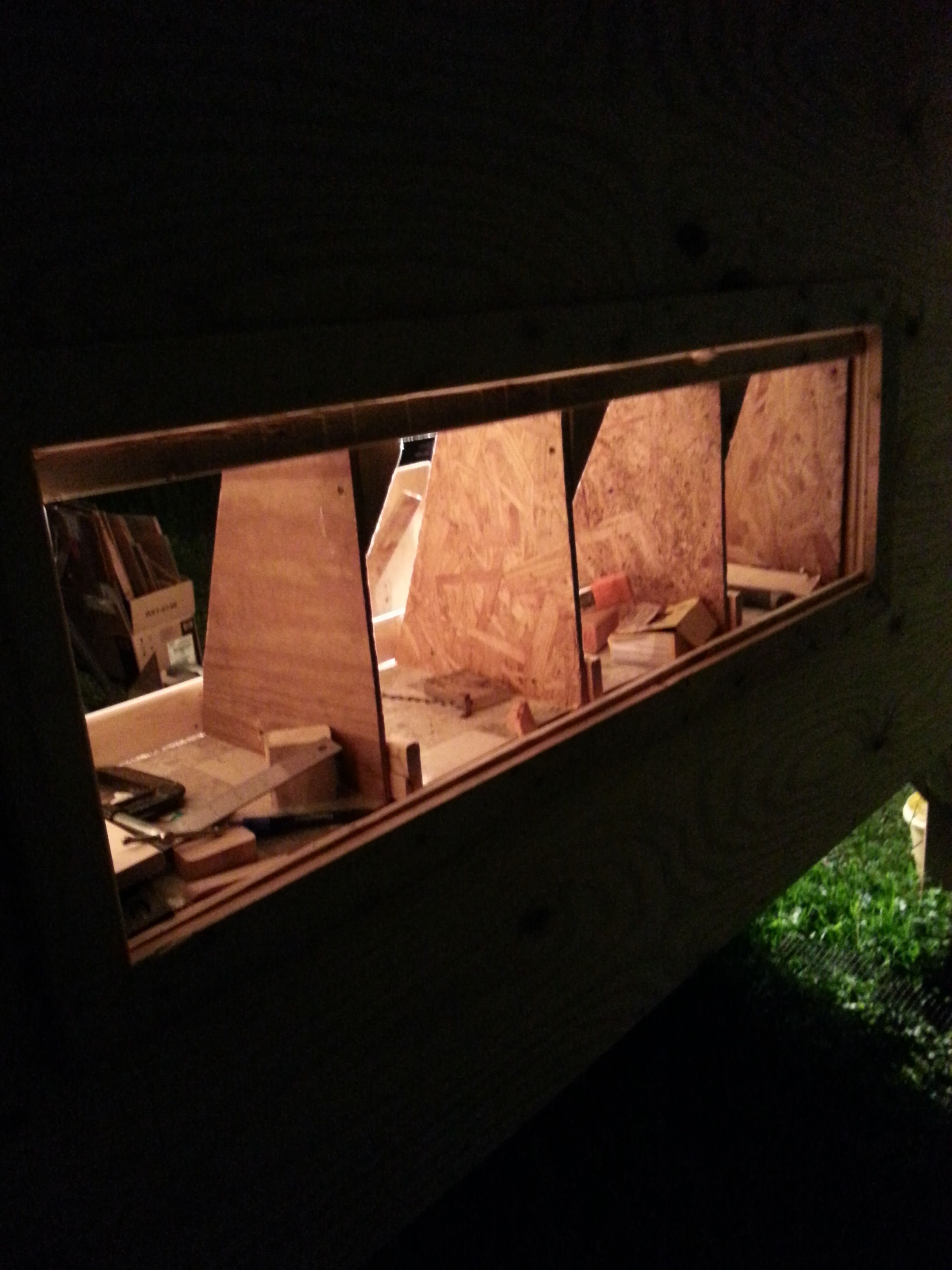 Same nesting boxes, lit up.