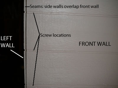 Screw locations and joint of walls