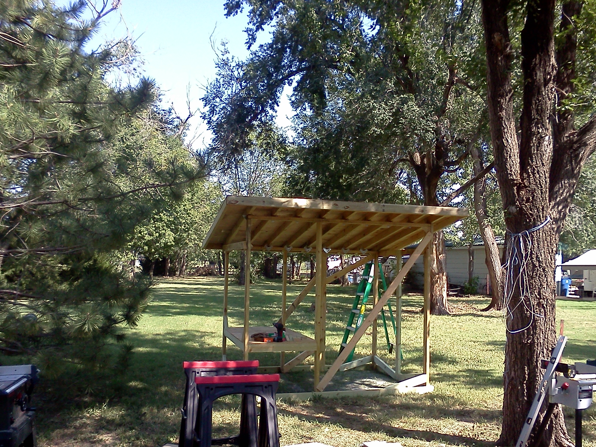 Second weekend working on the coop (3rd day of construction).