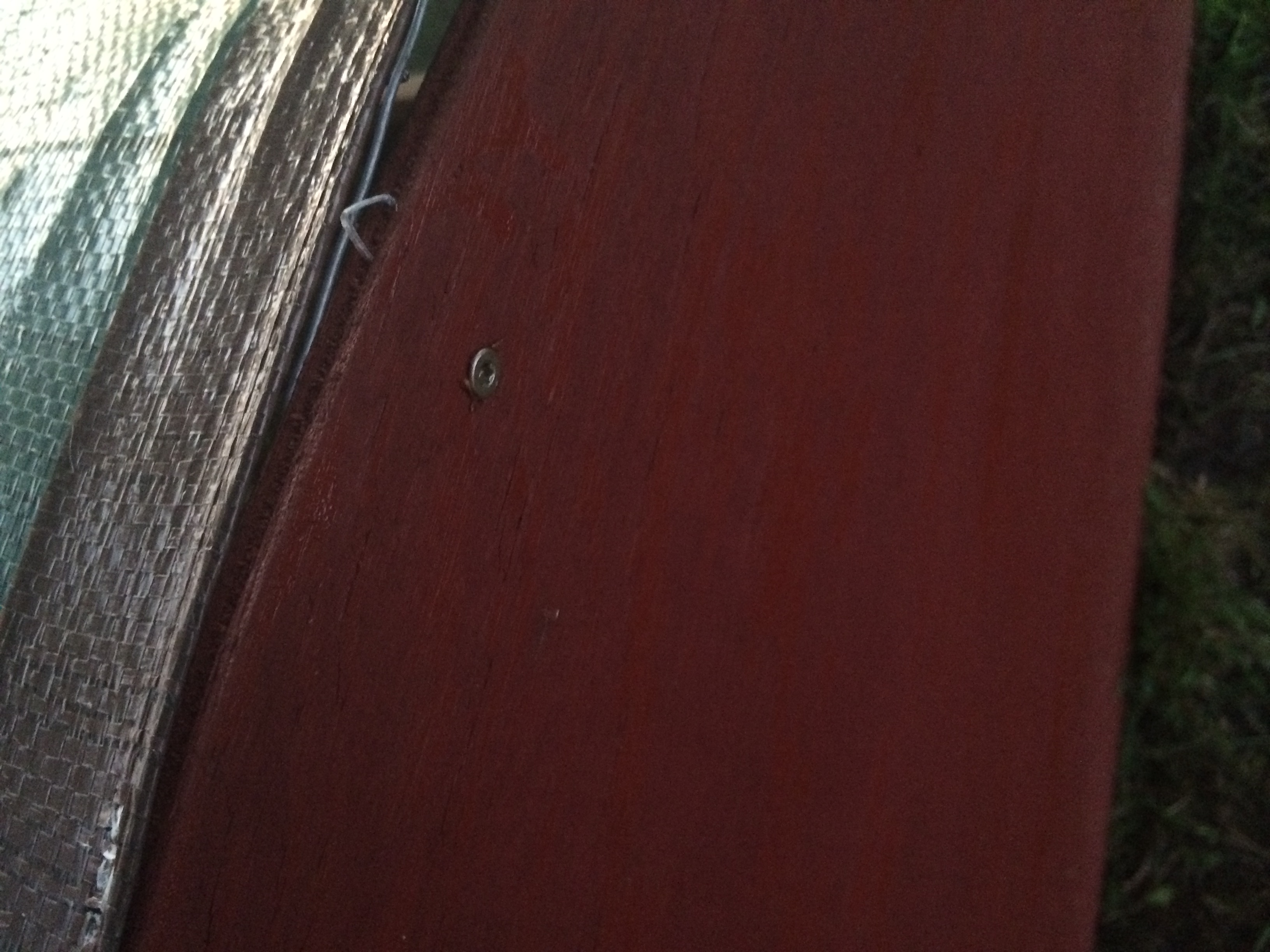 See how I screwed through the ends and into the last hoop.  I predrilled these holes with a tiny drill bit