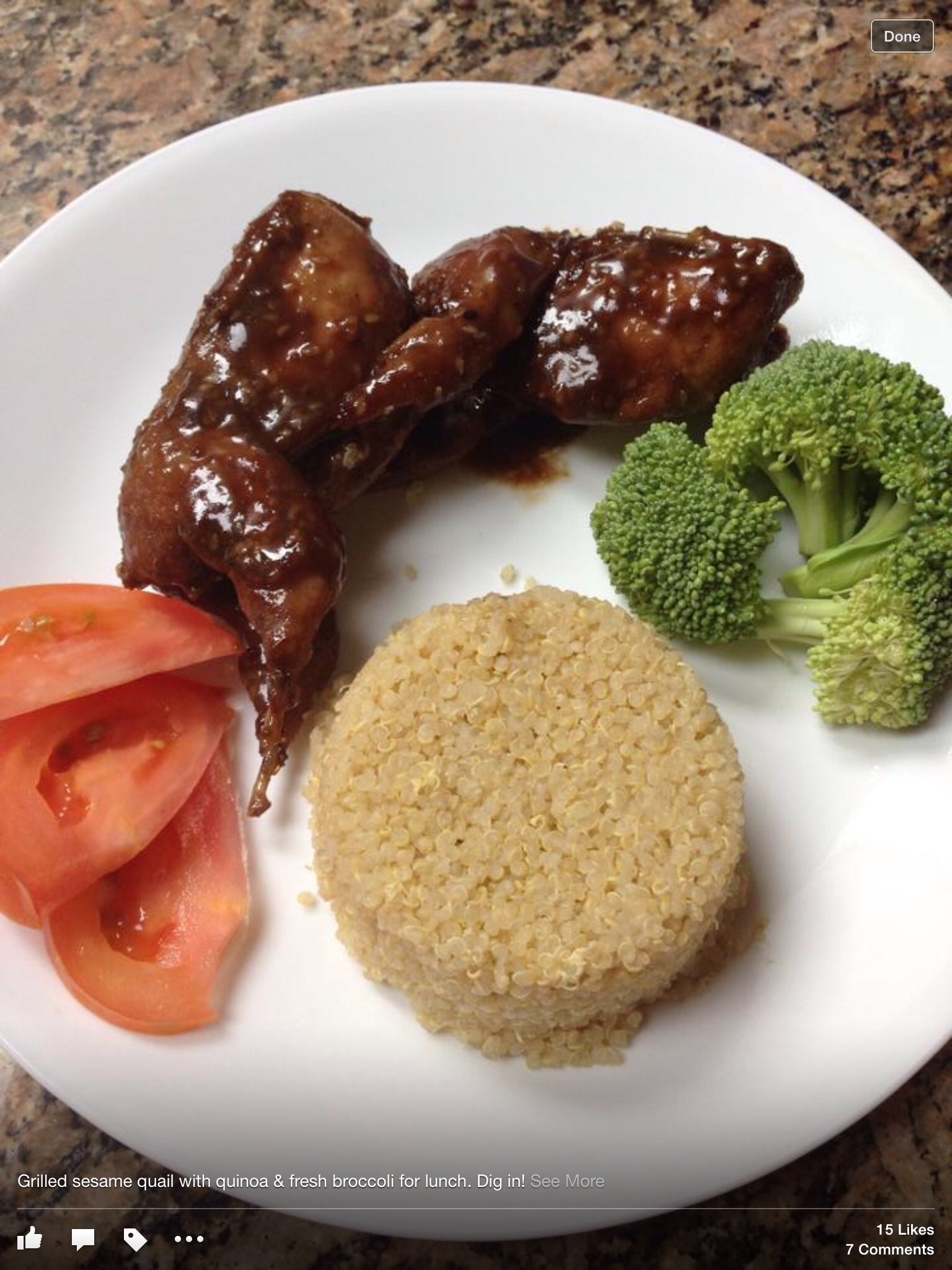 Sesame grilled quail--yum!