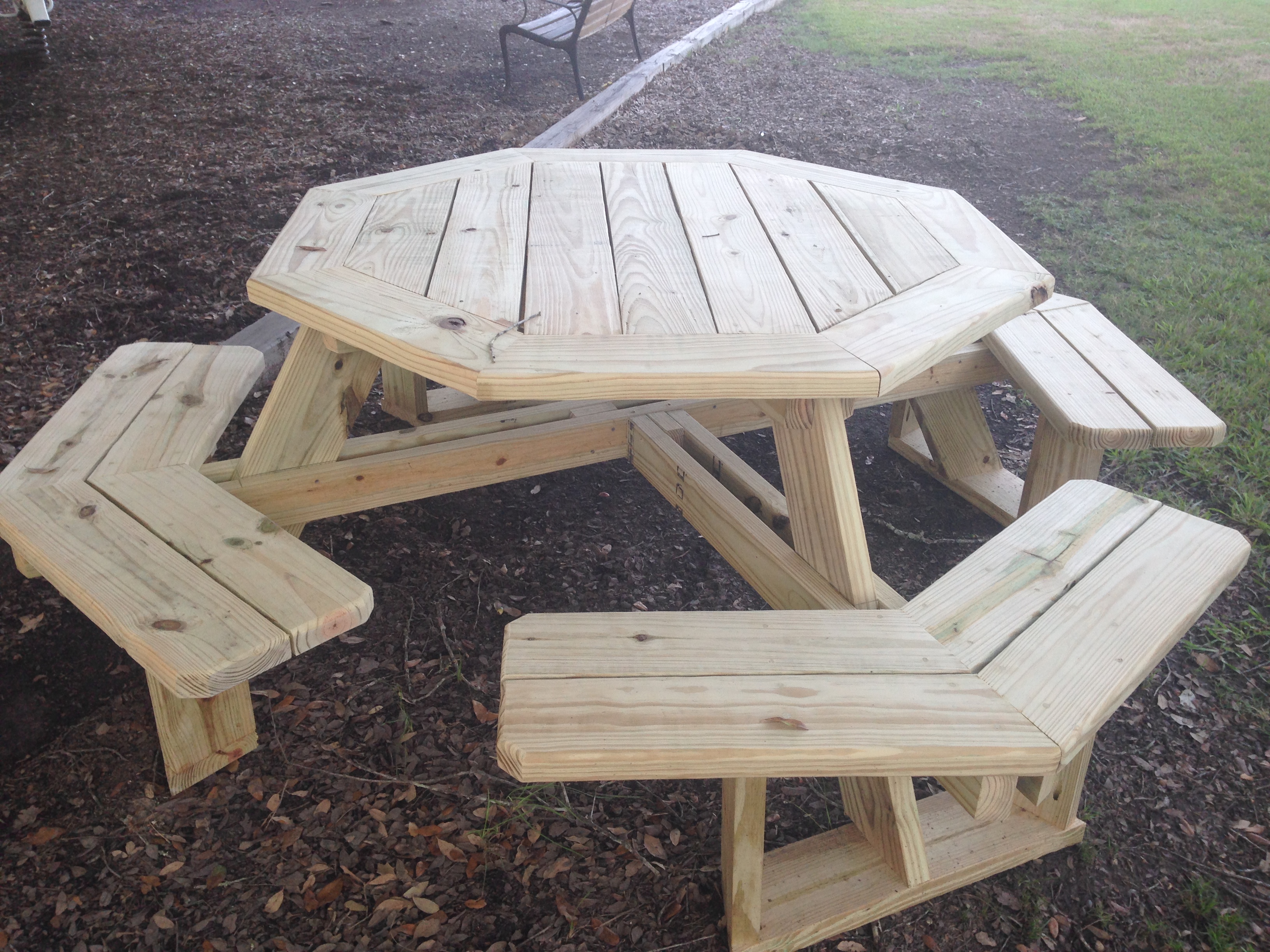 Set of 3 Octagon picnic tables for the church