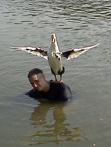 She loves going swimming with Mom