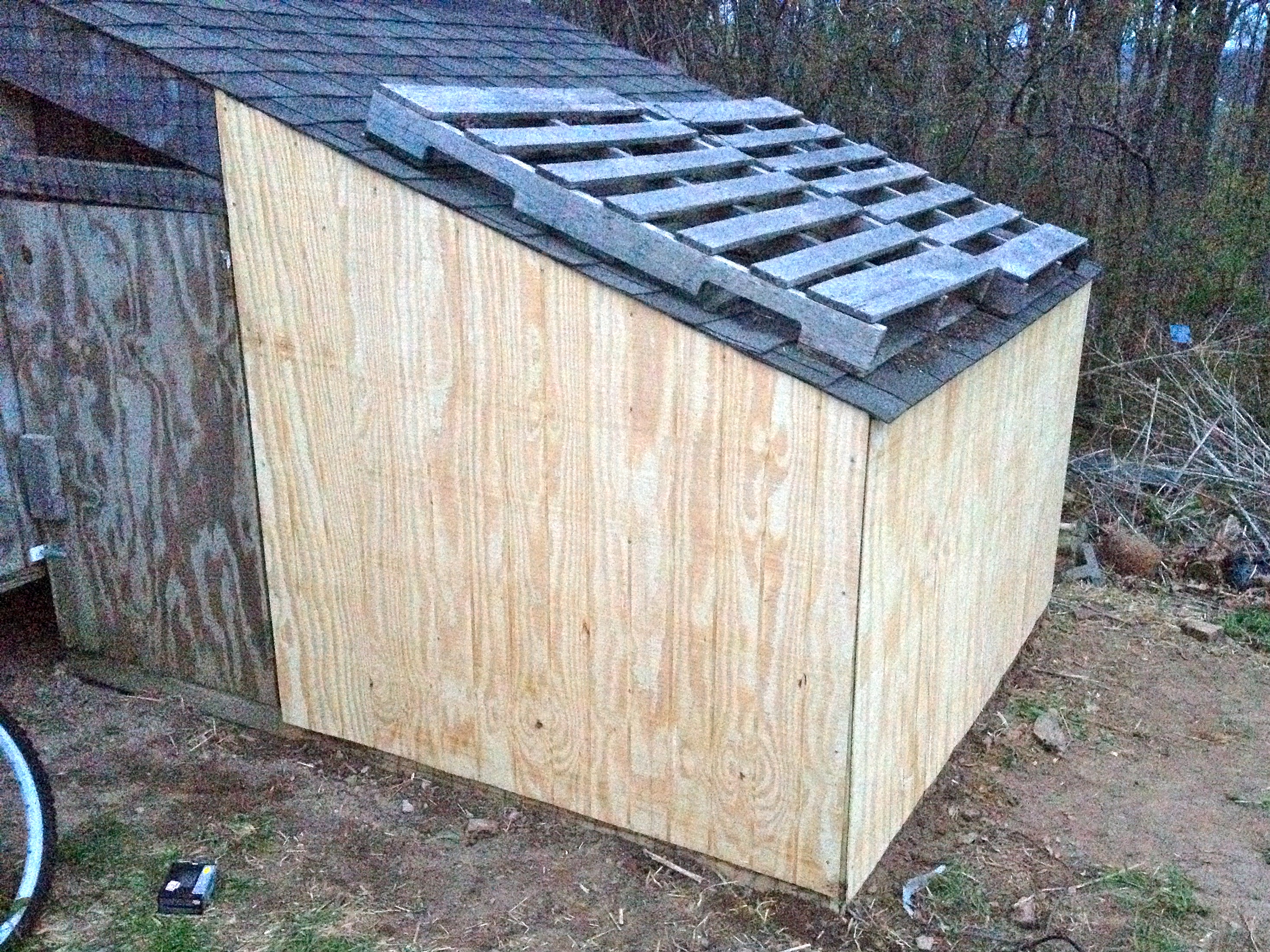 Shot of the new siding going on.