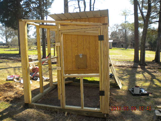 Showing door to run which is 6 ft high for easy access