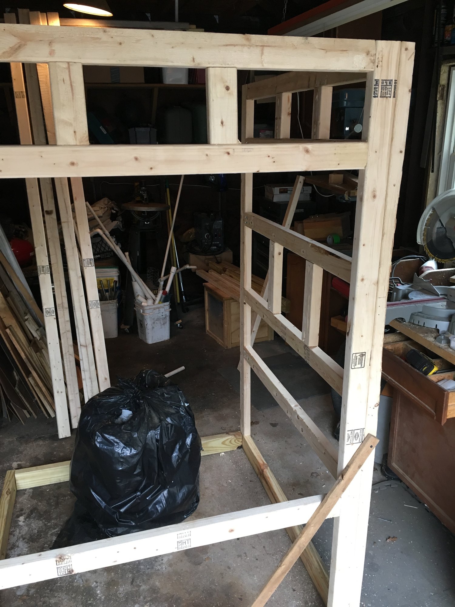 Showing the framing for the front entrance