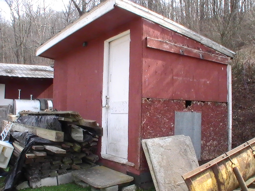 side of coop that is getting fixed