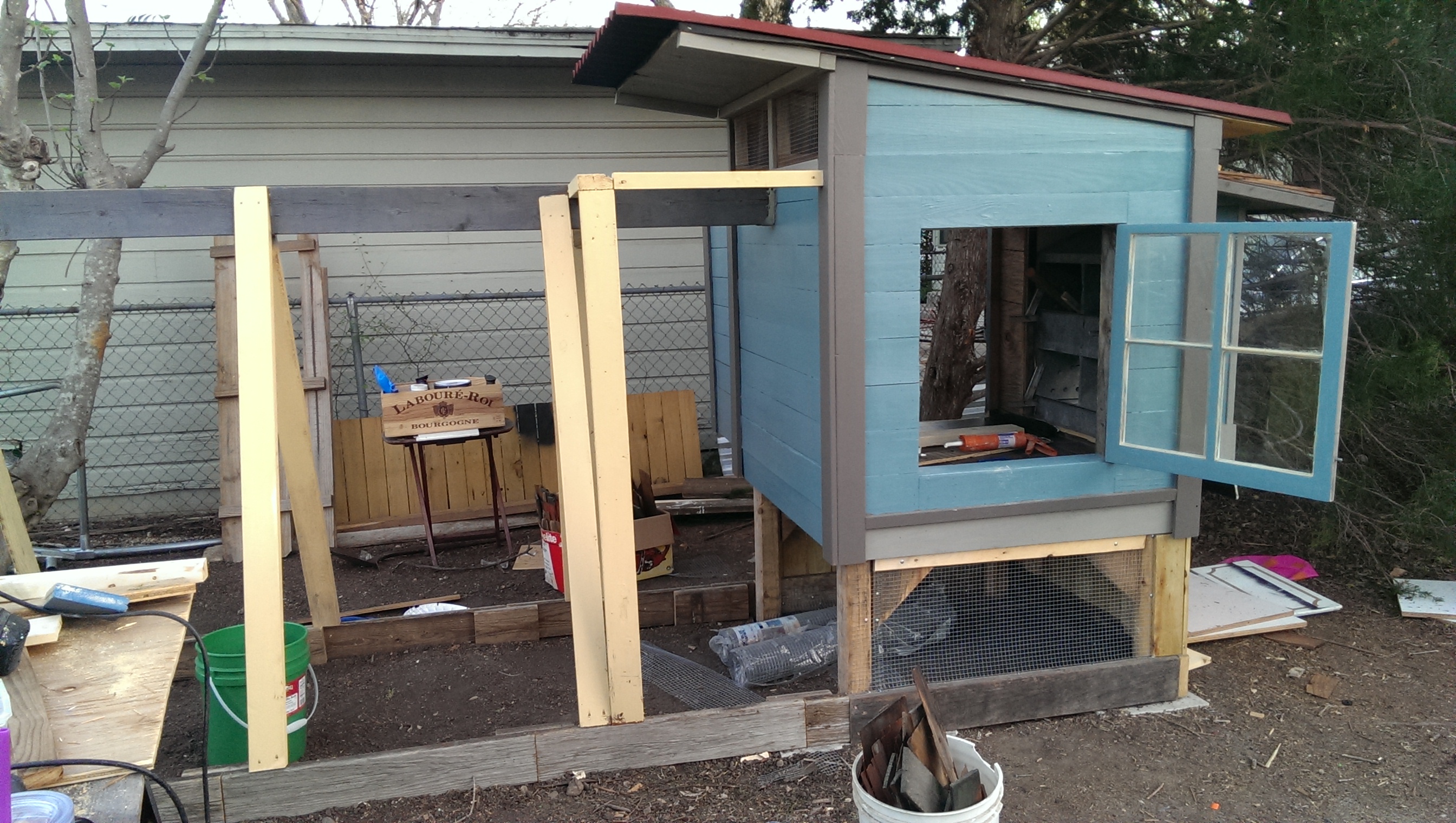 Side view of the job site, what a mess!