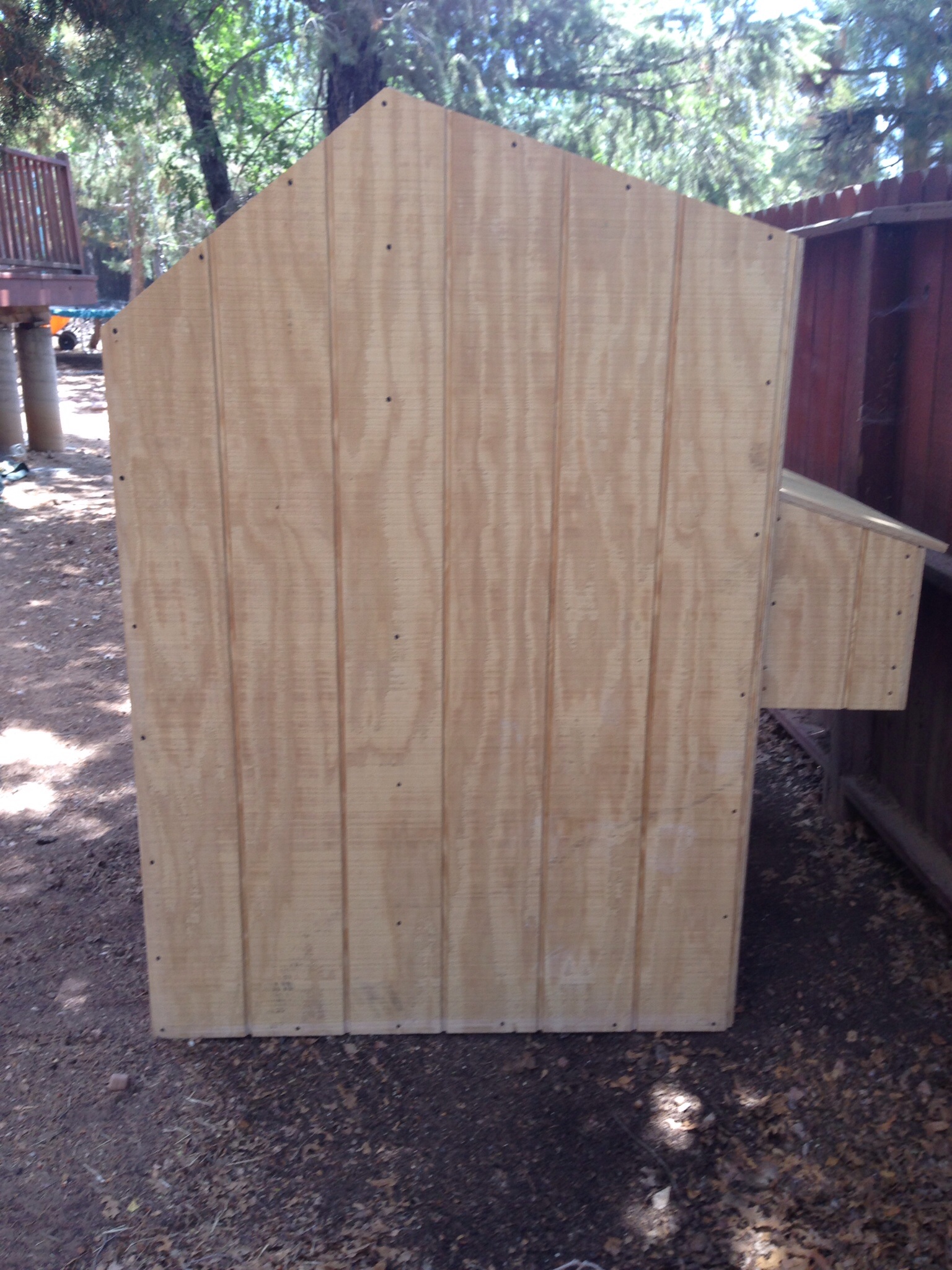 Side view of the nest boxes