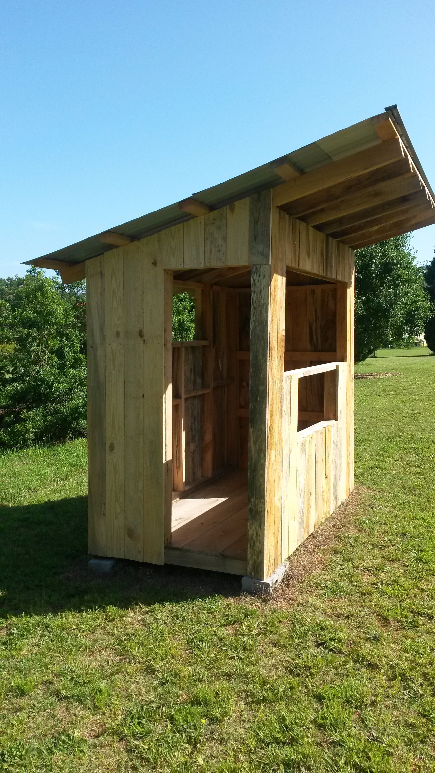 Sided it with rough cut lumber 1x6's.