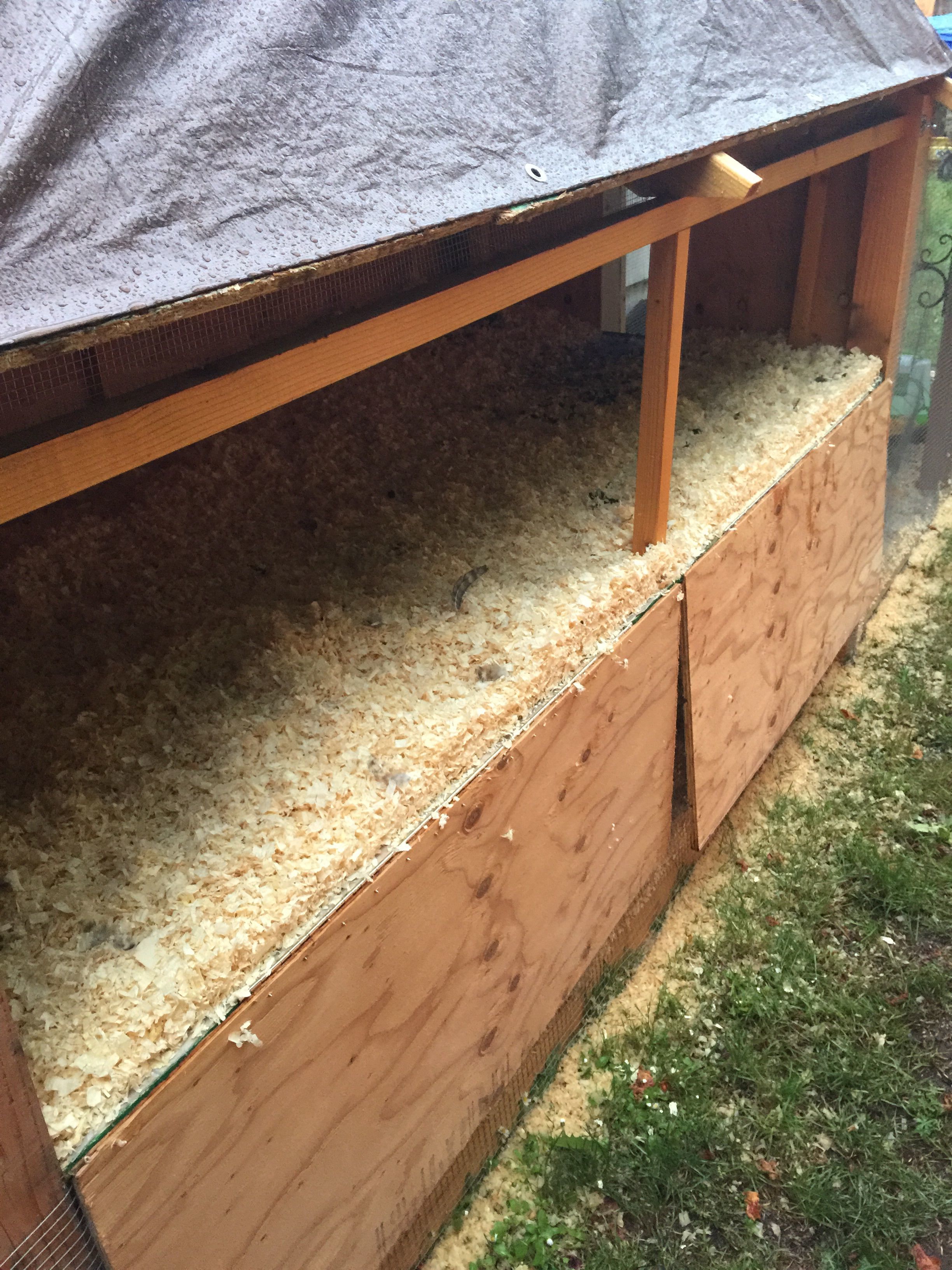 Sides fold down for cleaning and egg collecting.