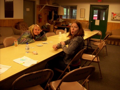 Sisi (Sierra) and Tasha playing cards.