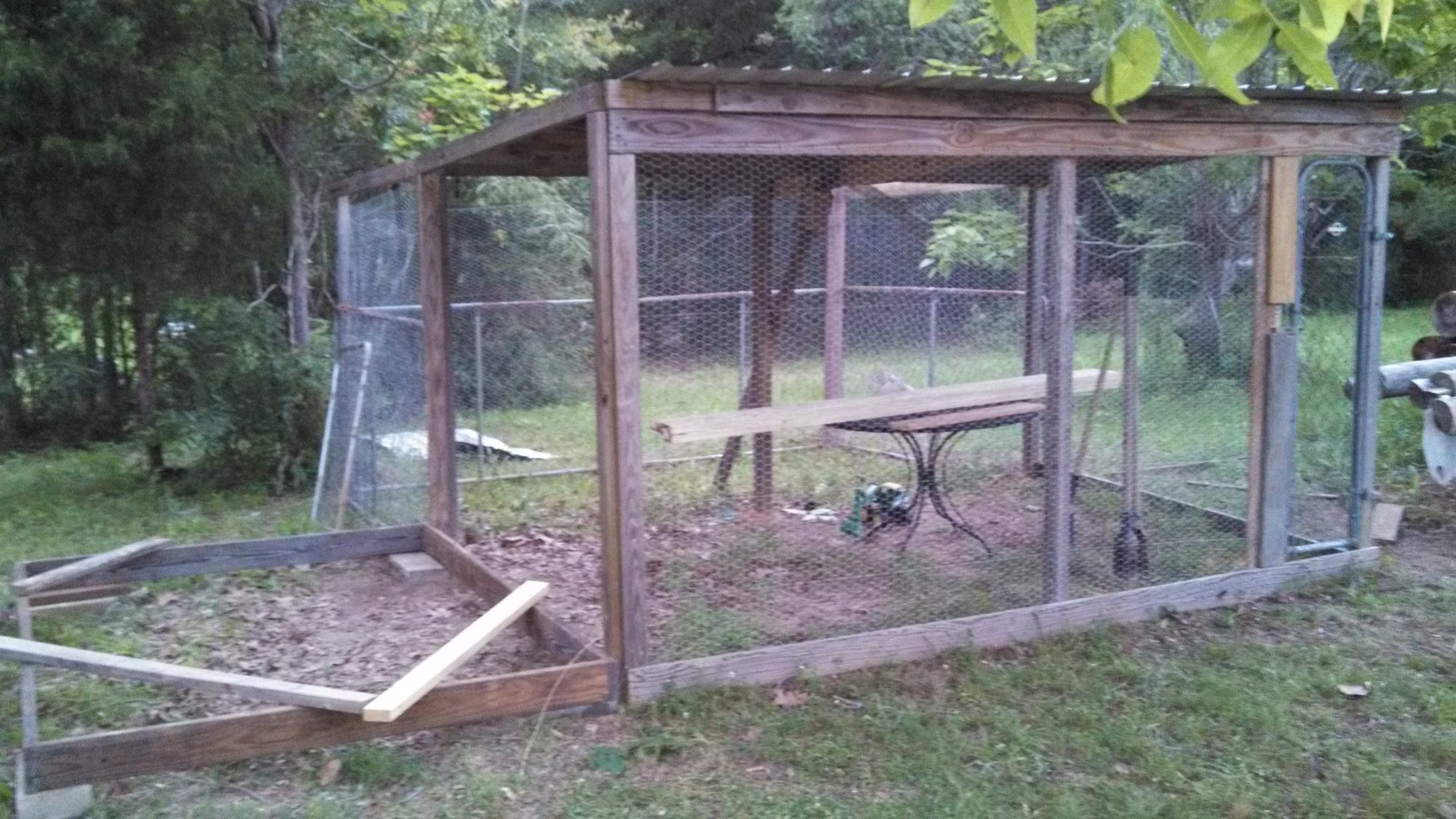 So far in this pic I got the run finished and started framing the floor of the coop.