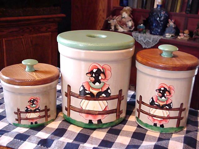 Some of my "cow lady" crocks.