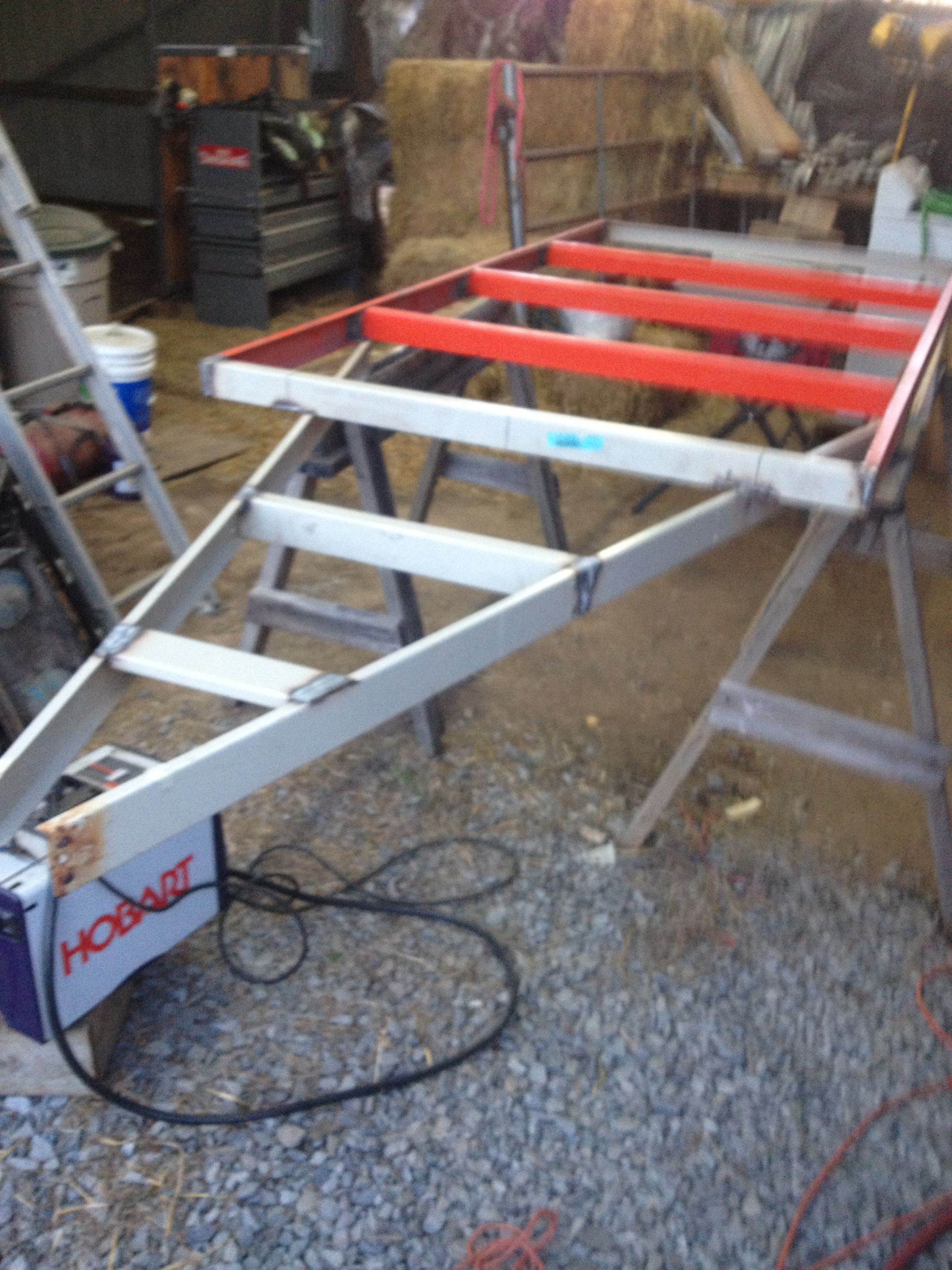 started by weilding a 4x8 trailer frame and a tongue assembly