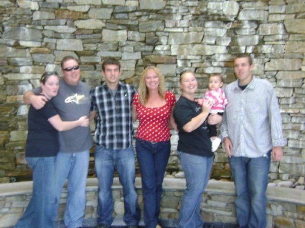 (Starting From the right) Bro.Jay  - little Zoe -and her mommy - Sis. Jess - "Mom" the Rock - Bro. Josh - Hubby Jeremy - And me Loni ^o^
