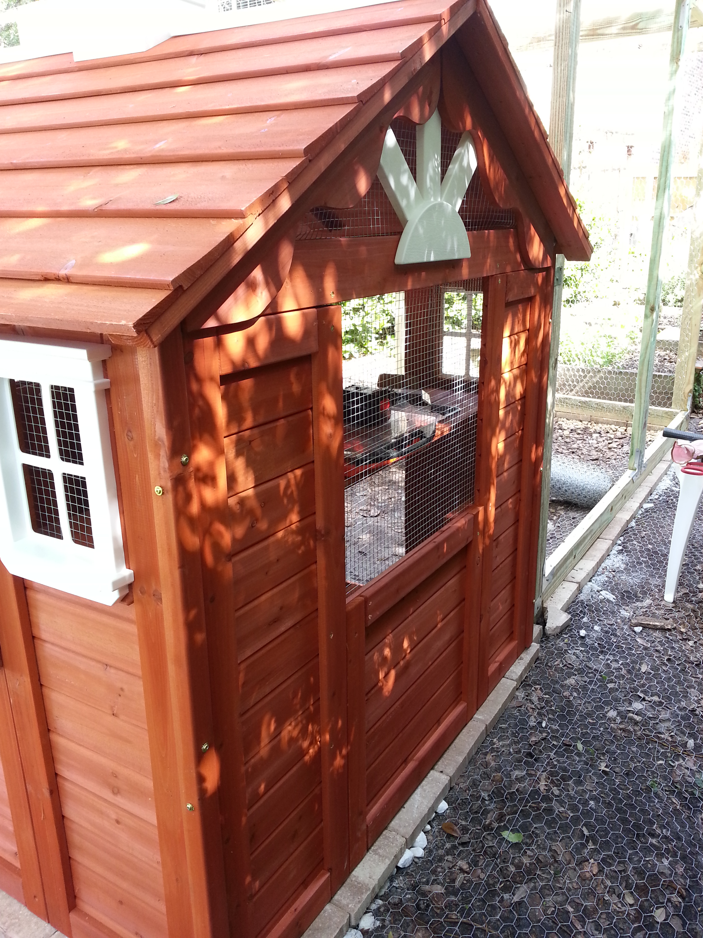 Still trying to figure out how to add some "shutters" to this large window so that the girls can be "safe" at night, but still get a nice breeze during the day.