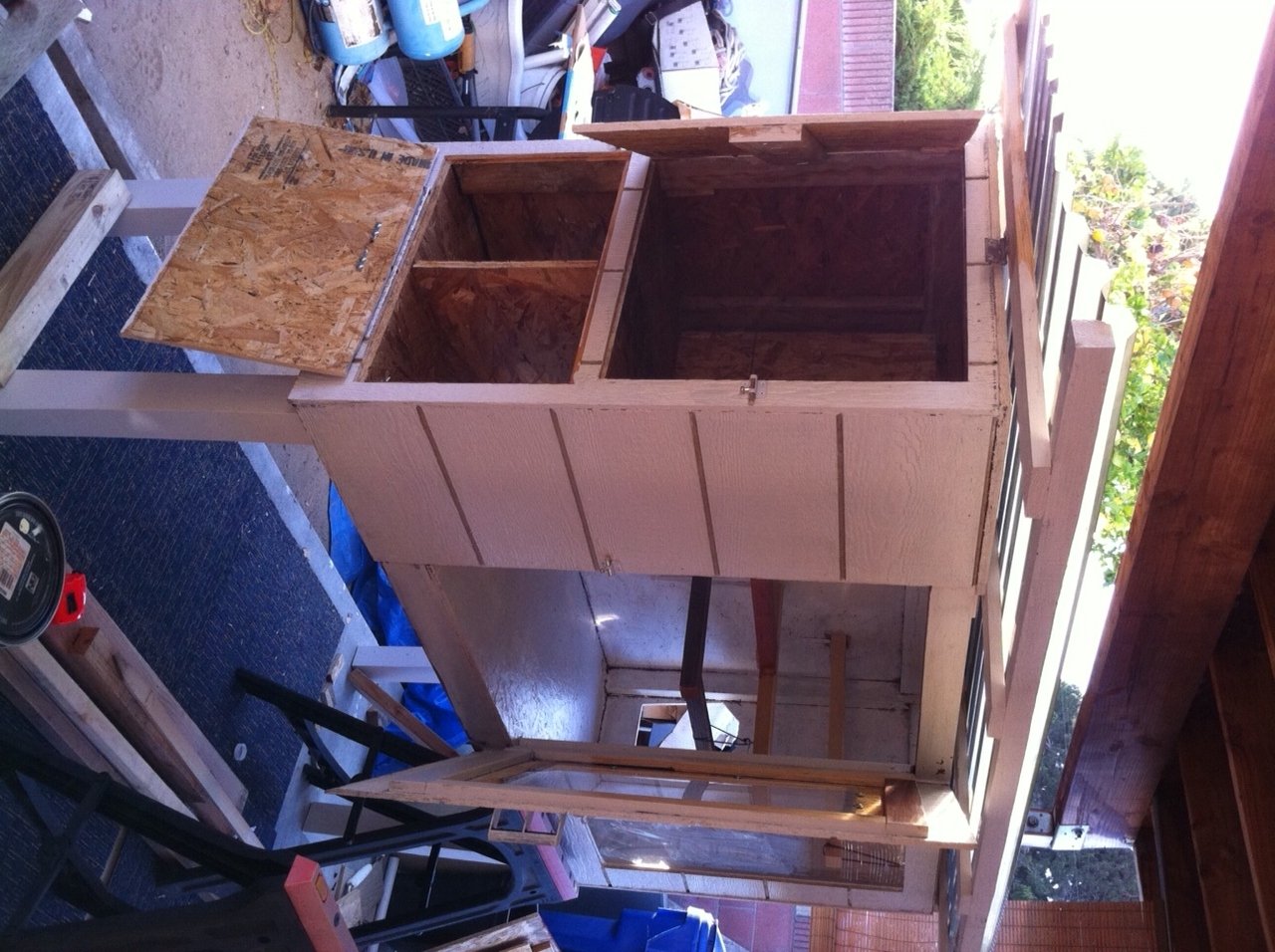 storage door, nesting box door and clean out access door opened up...