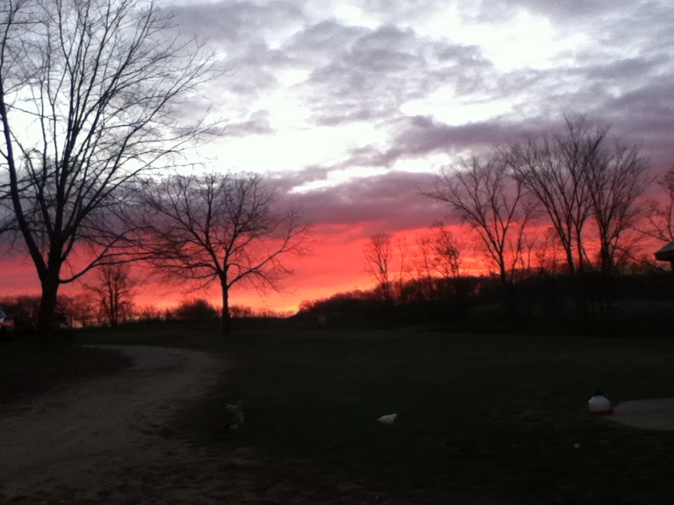 Sunrise greeting me while doing morning chores
