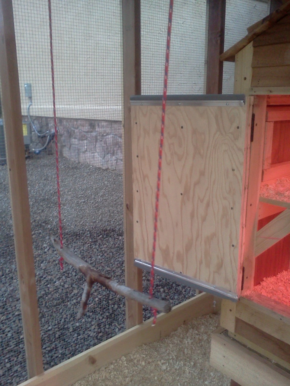 Swing I made from rope and a branch!  Hope the girls use it this Spring.
