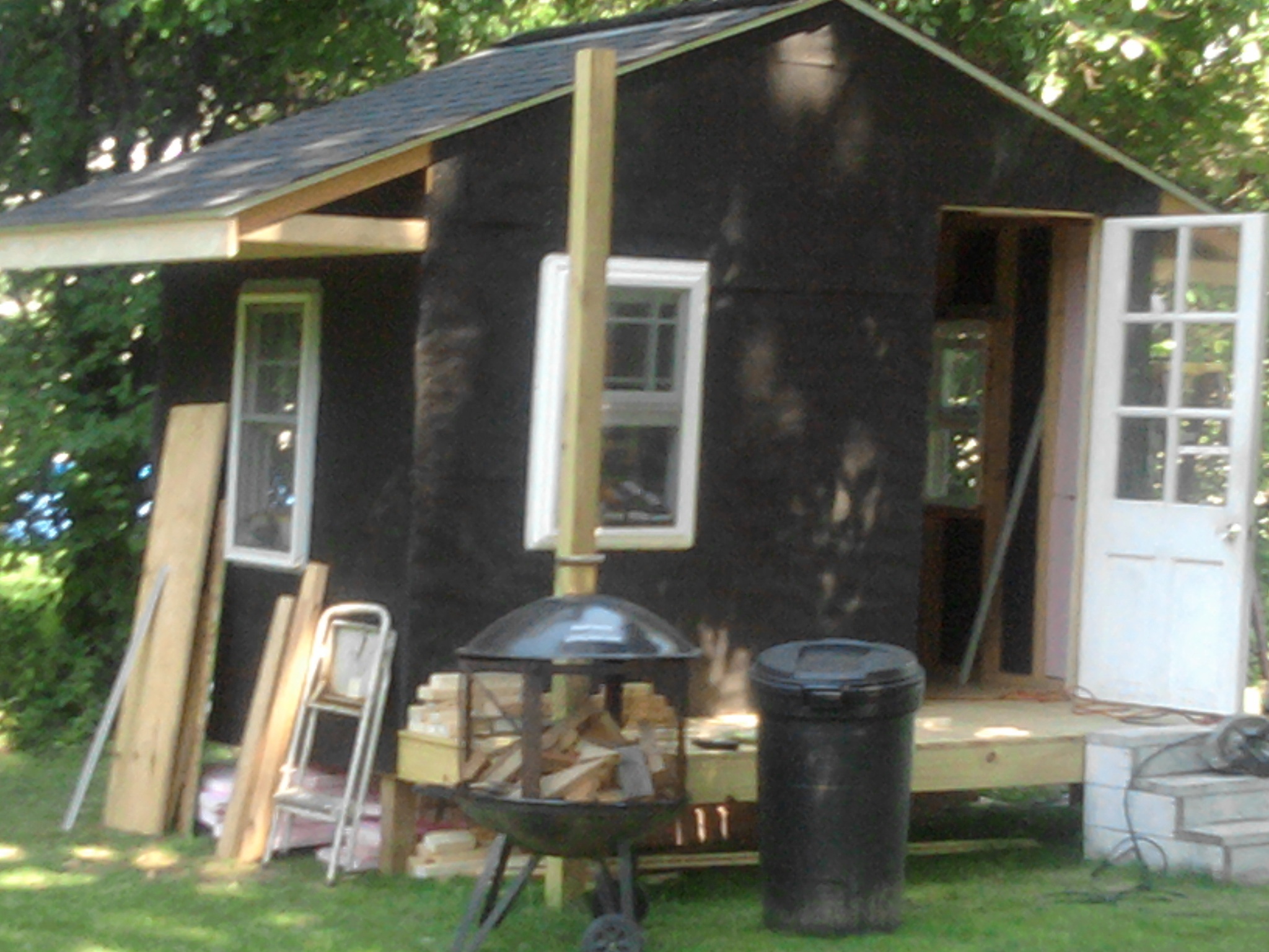 Tar paper , door and windows fit