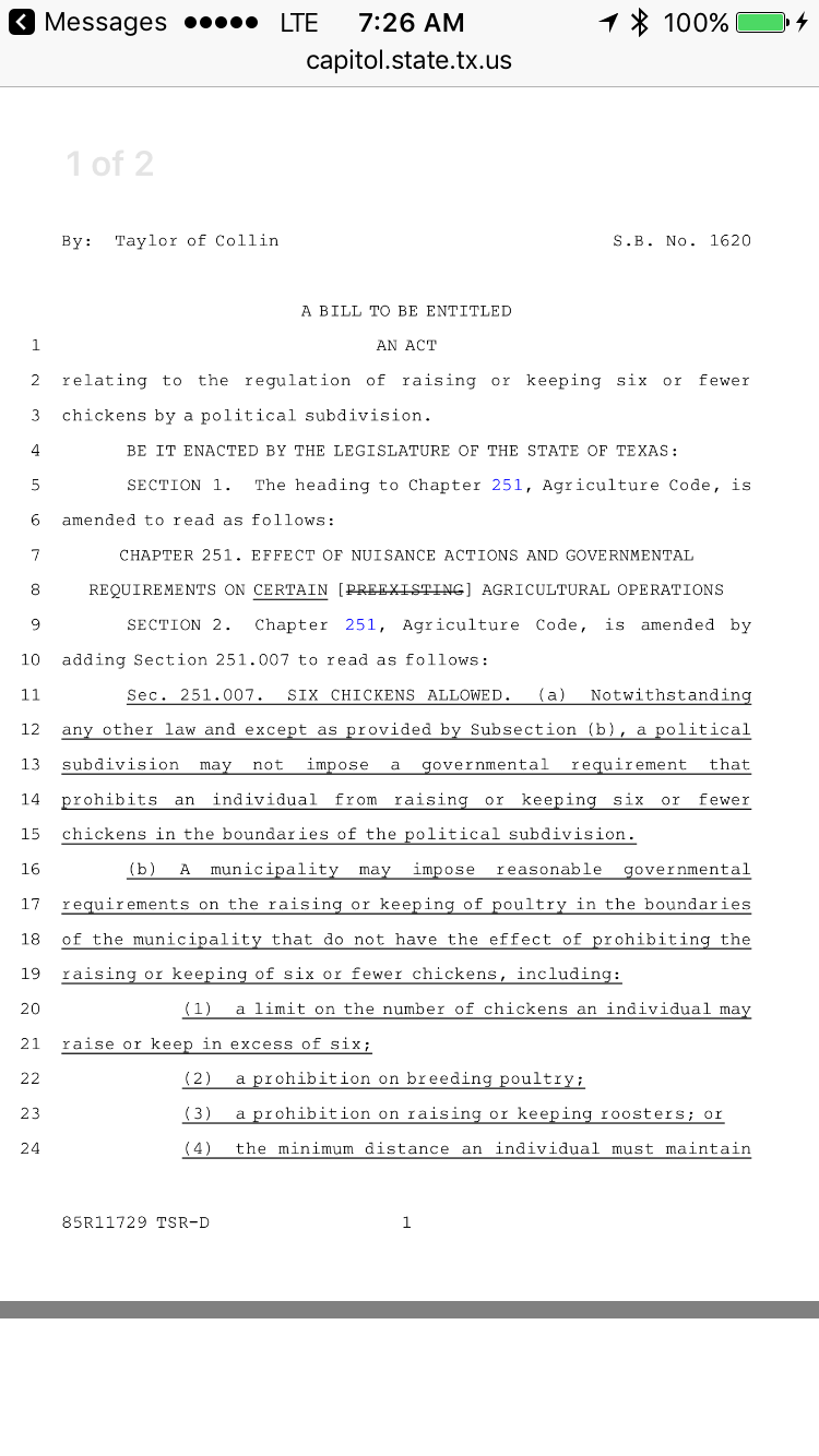 Texas chicken bill 1620 BackYard Chickens Learn How to Raise Chickens