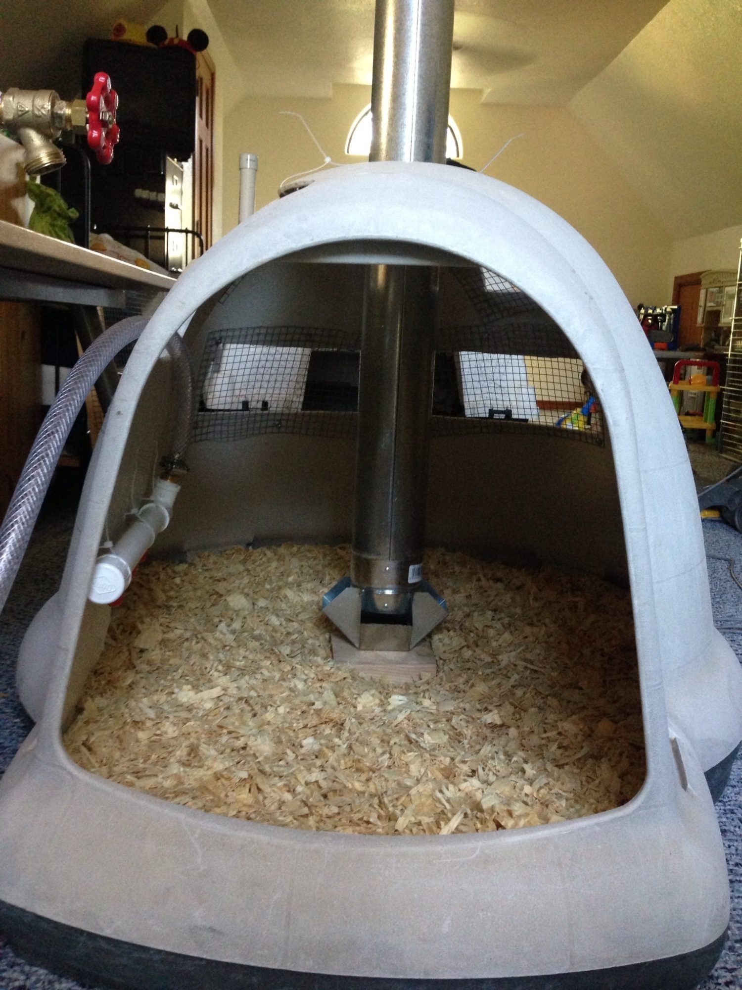 The 2nd dog shelter we've turned into a brooder