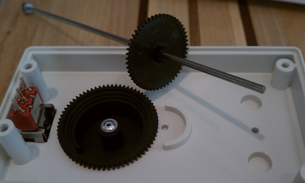 The 3/32" steel ejector pin I cut and used for the new post.
You can see the blind press fit hole I drilled into the case.