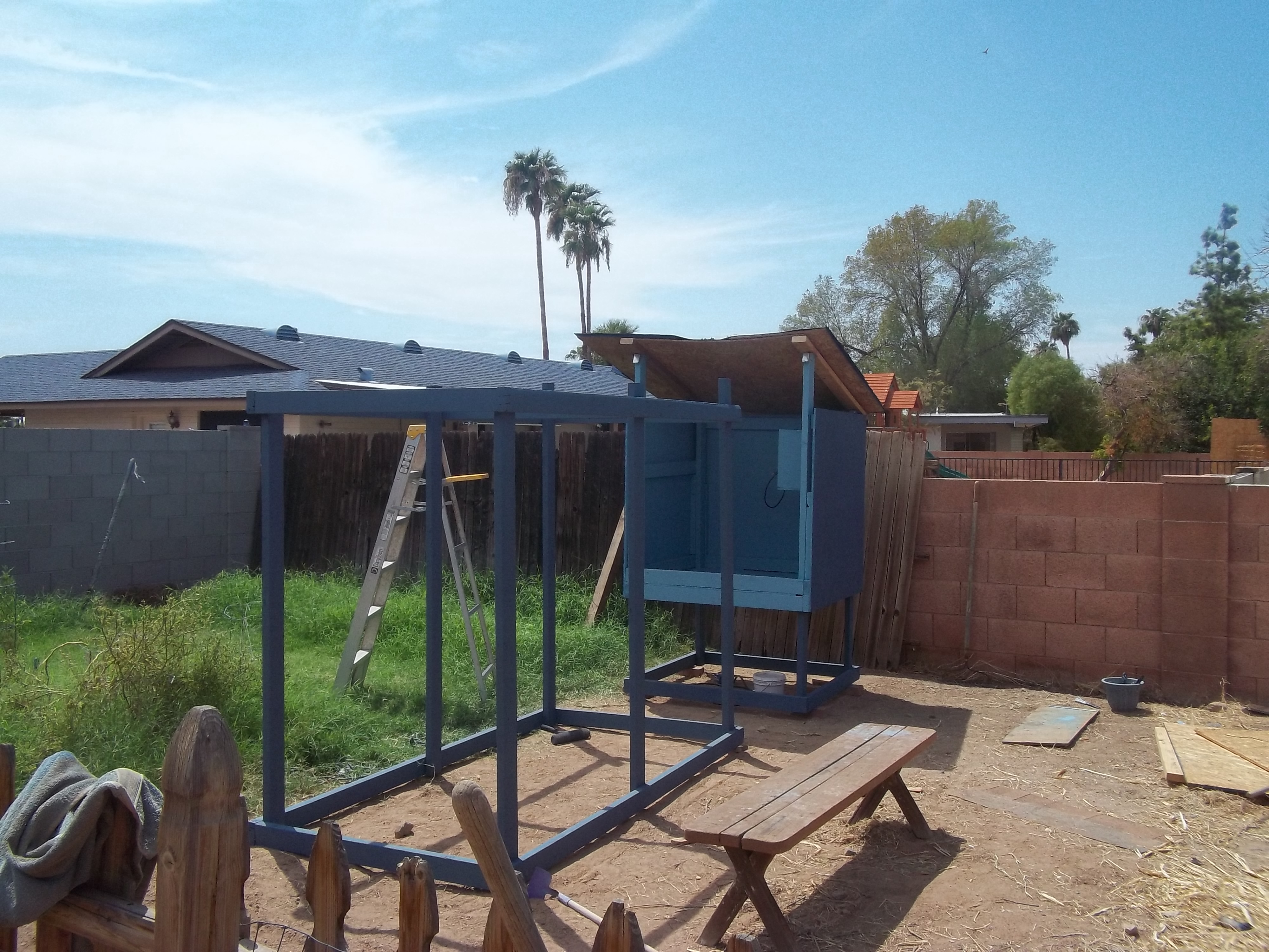 The coop is almost done.