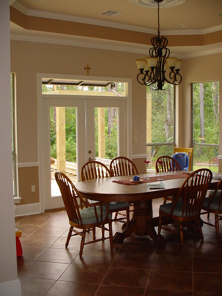 The dining room of a home we trimmed.