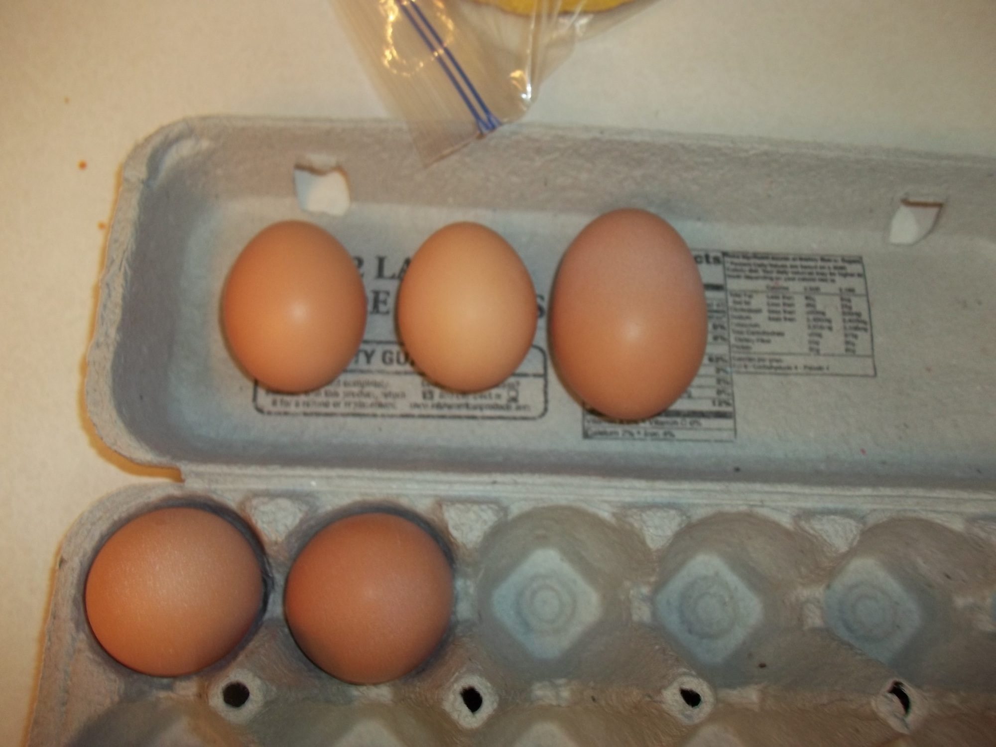 The eggs we got for 2 days.