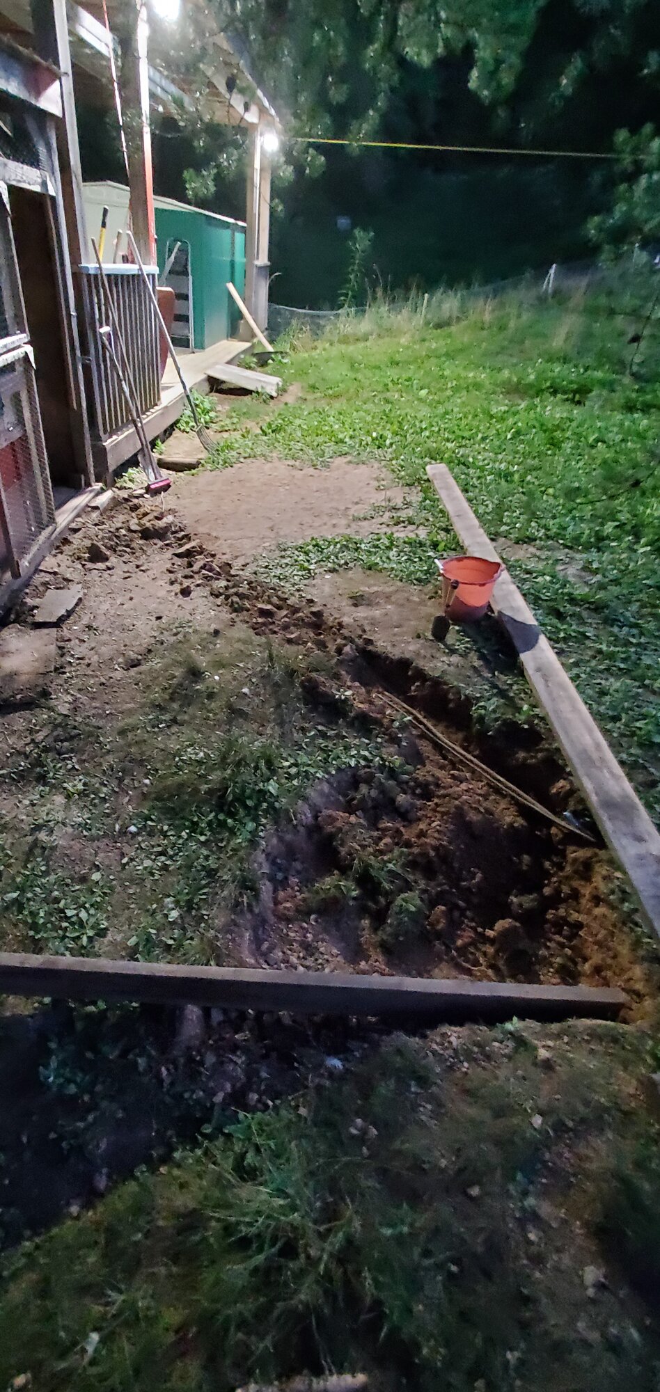 The electricity cables for the duck-house and the work-platform